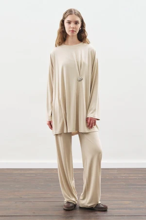 Knotted Trouser Set Stone - Image 3