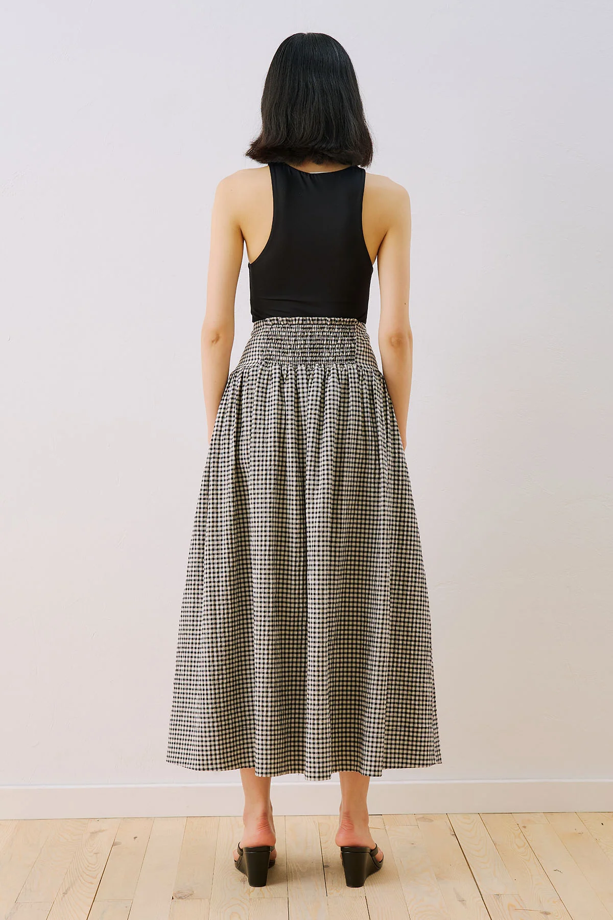 Corset Detail Maxi Skirt Gingham - Image 4