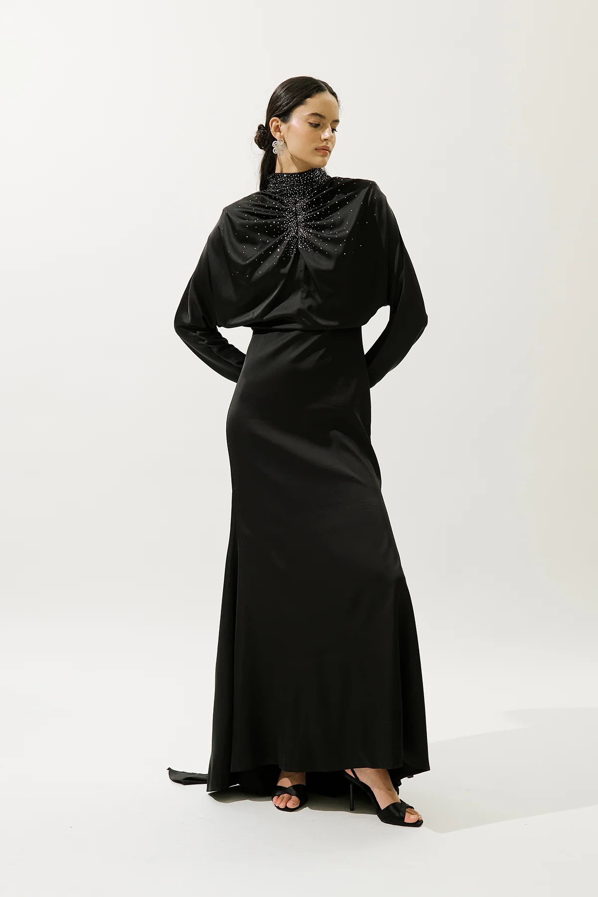 L’Amour Embellished Evening Dress Black - Image 4