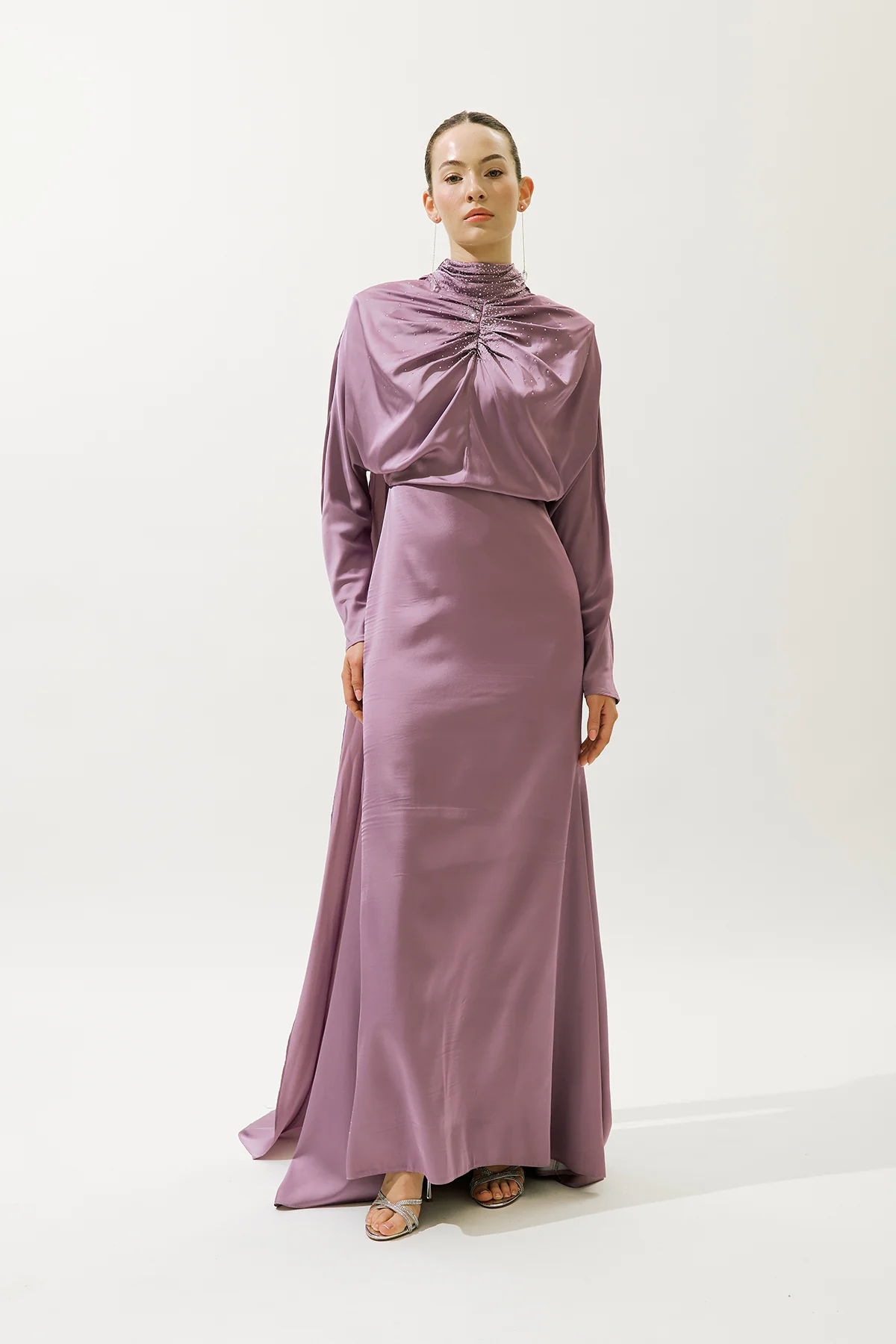 L’Amour Embellished Evening Dress Lilac - Image 4