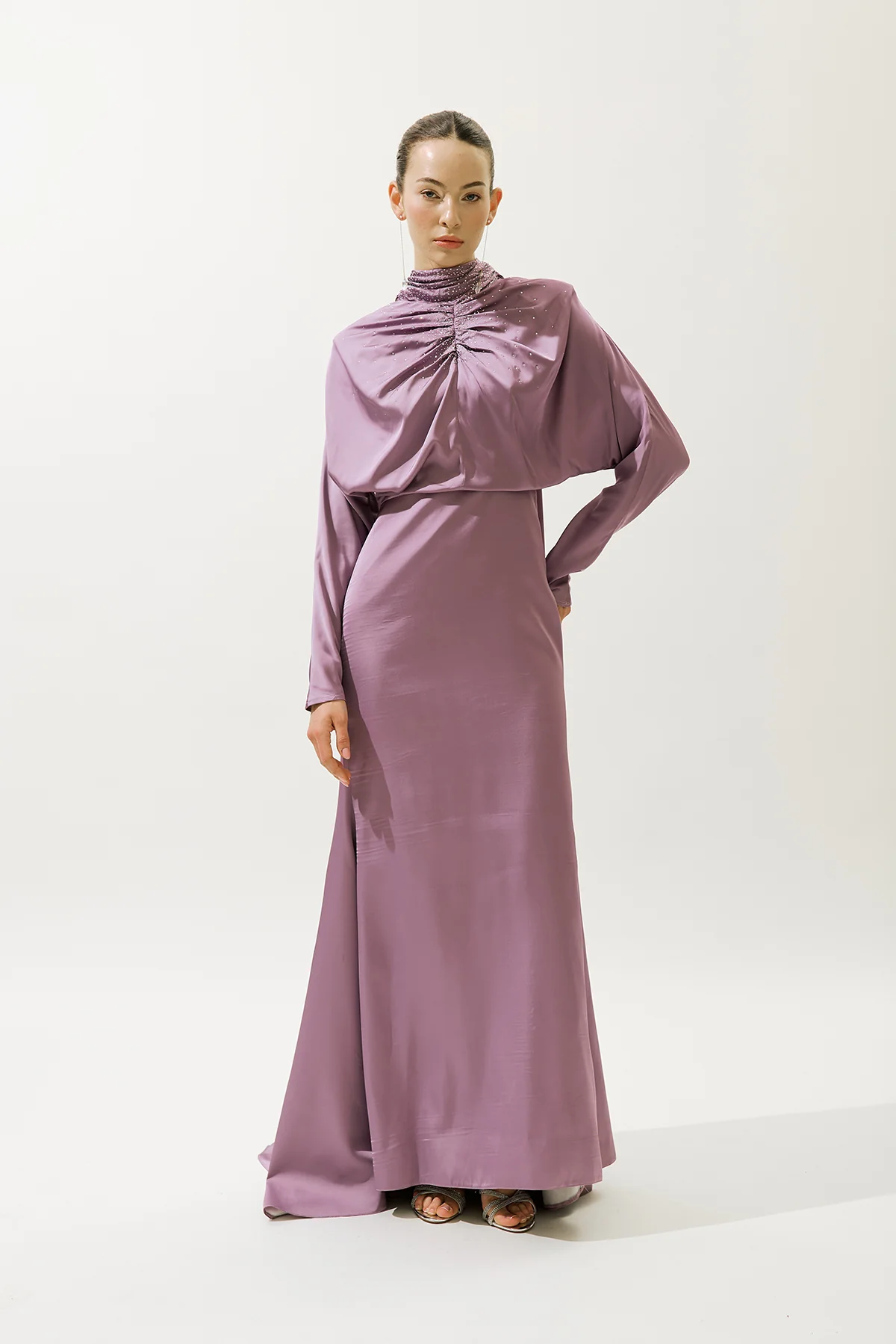 L’Amour Embellished Evening Dress Lilac - Image 5