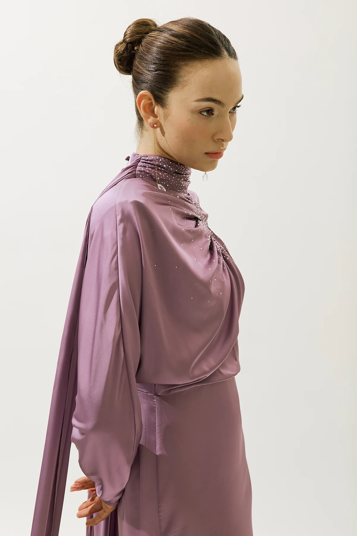 L’Amour Embellished Evening Dress Lilac - Image 7