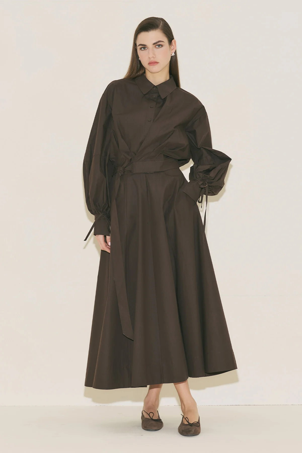 Labeca Tie Front Shirt Brown - Image 3