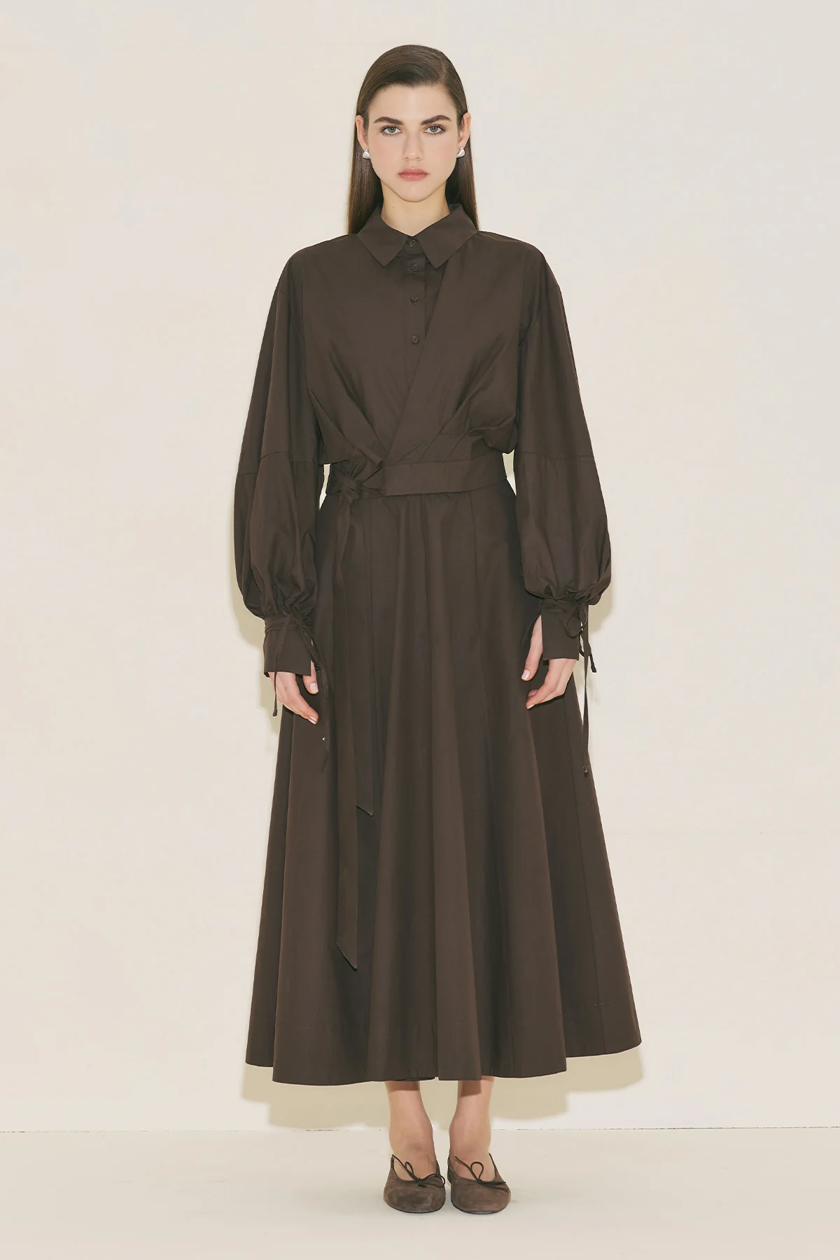 Labeca Tie Front Shirt Brown - Image 6
