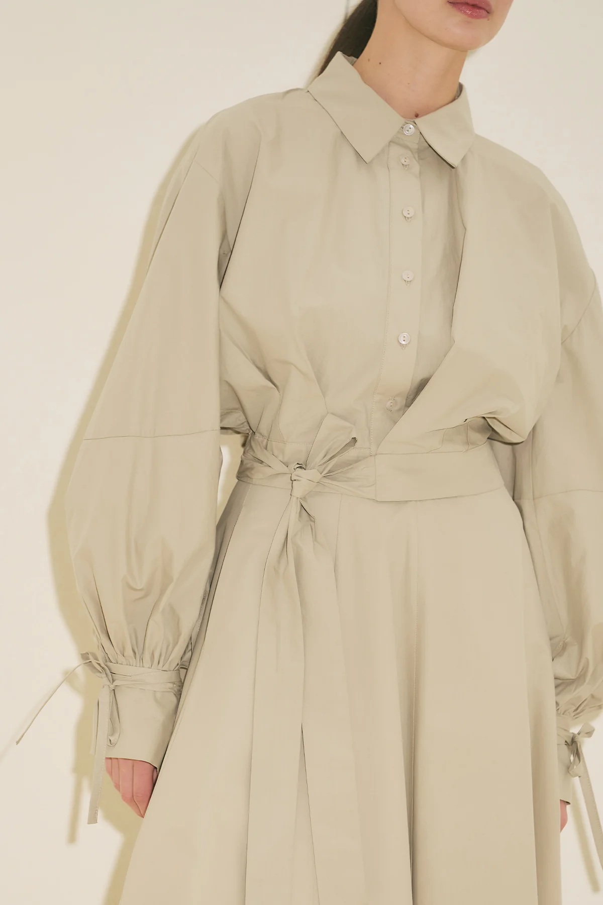 Labeca Tie Front Shirt Stone - Image 6