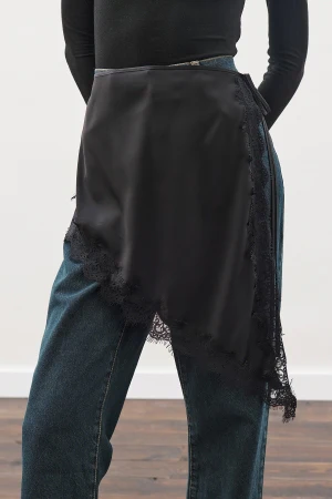 Lace Trim Waist Belt Black - Image 2