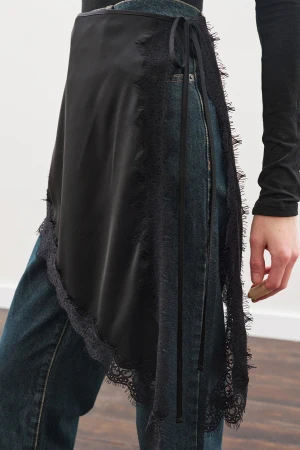 Lace Trim Waist Belt Black - Image 4