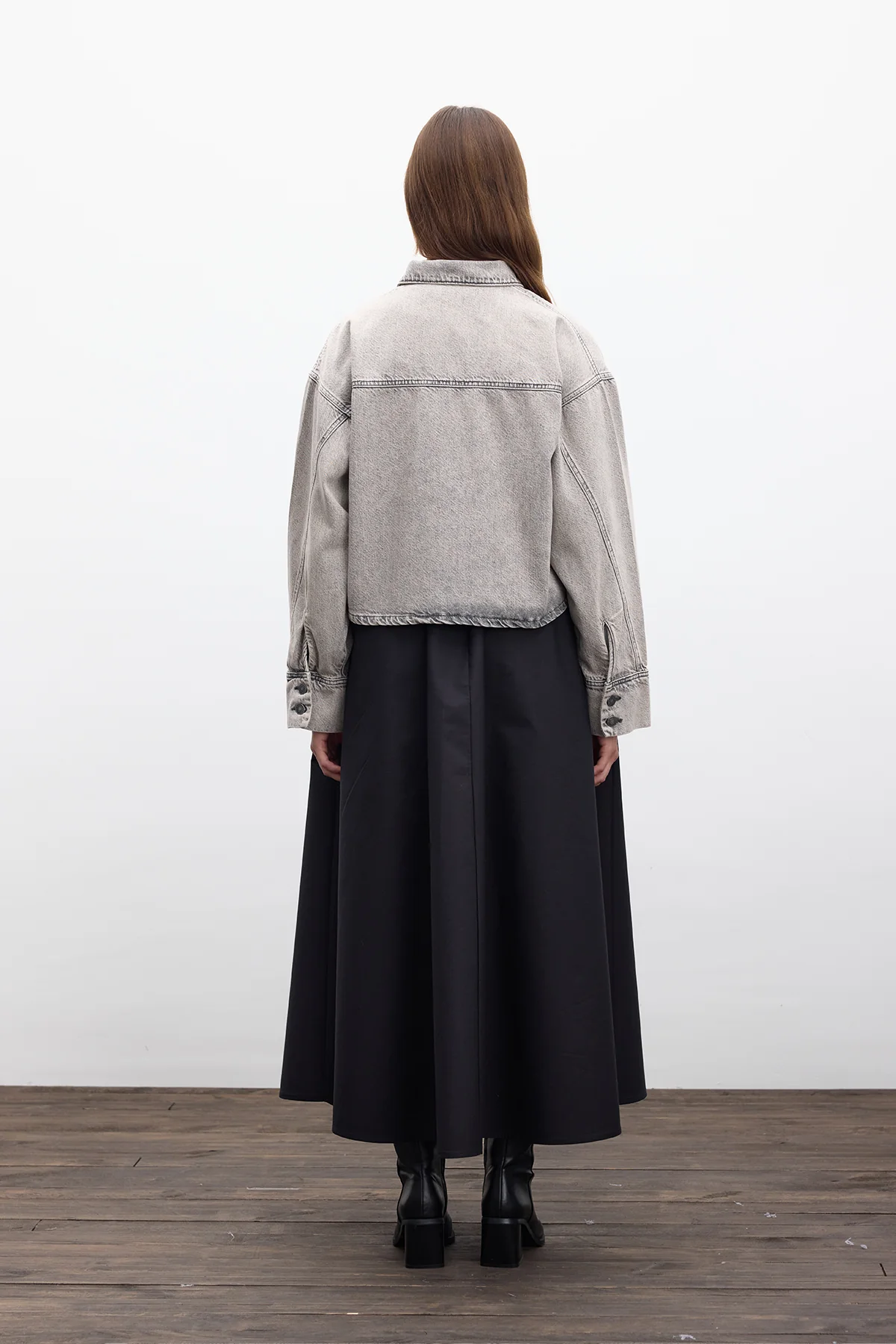 Laced Denim Blouse Anthracite - Image 8