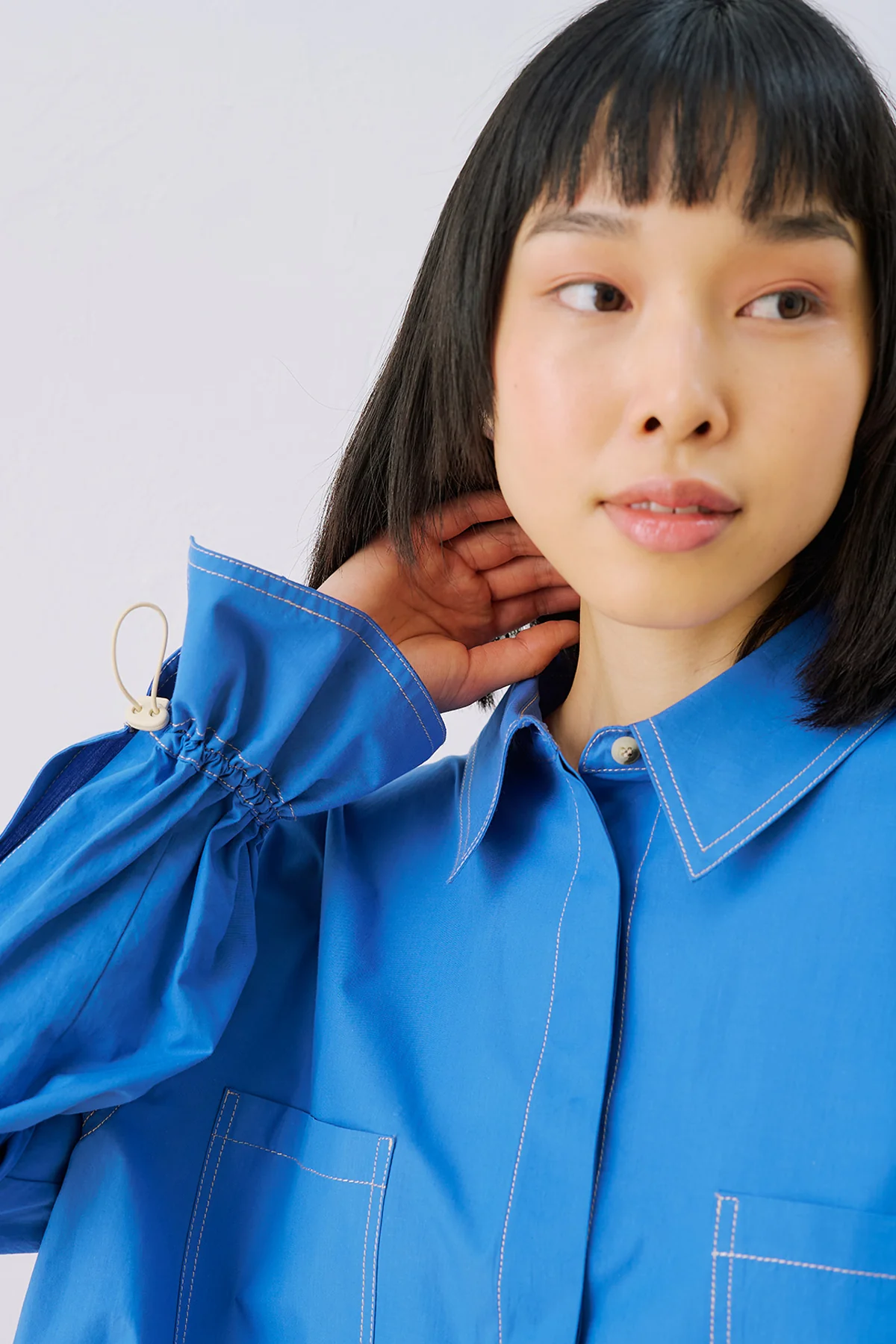 Lenny Pleat Detail Shirt Blue - Image 5