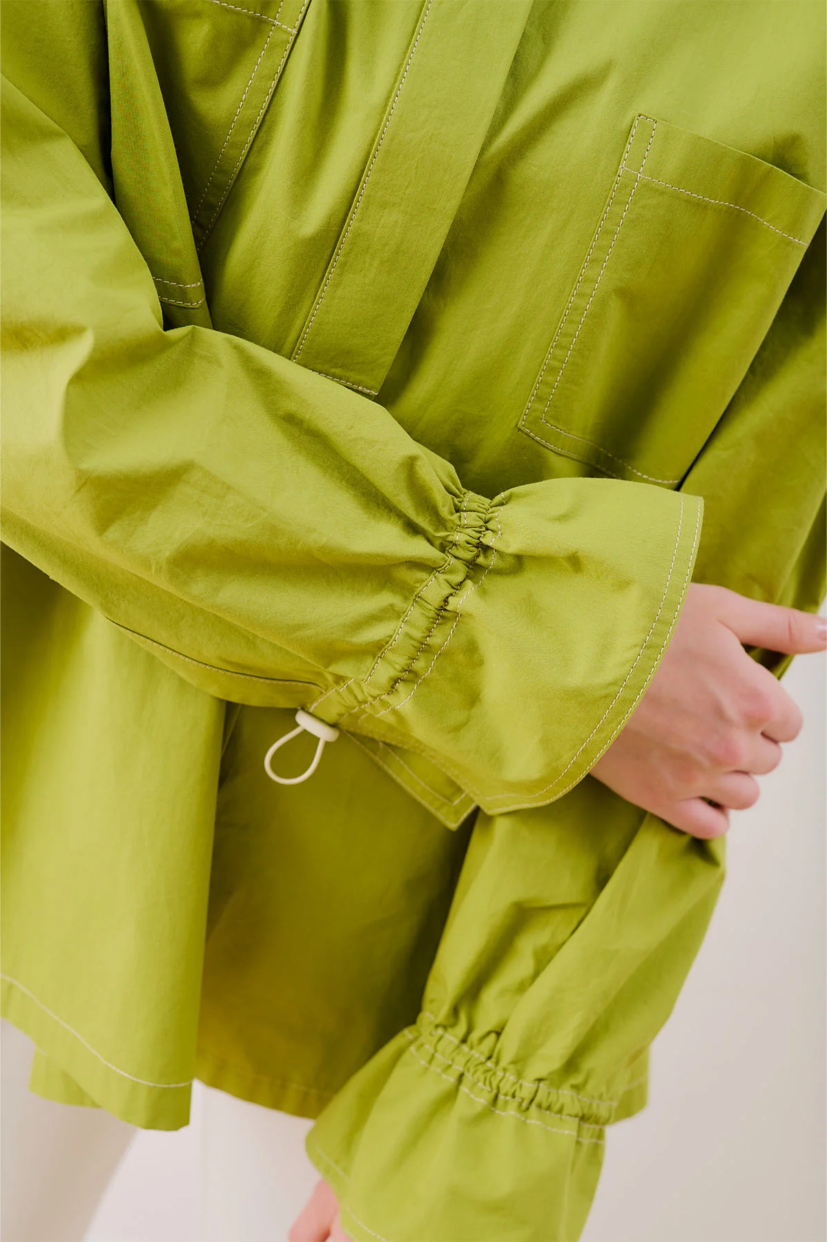 Lenny Pleat Detail Shirt Green - Image 4