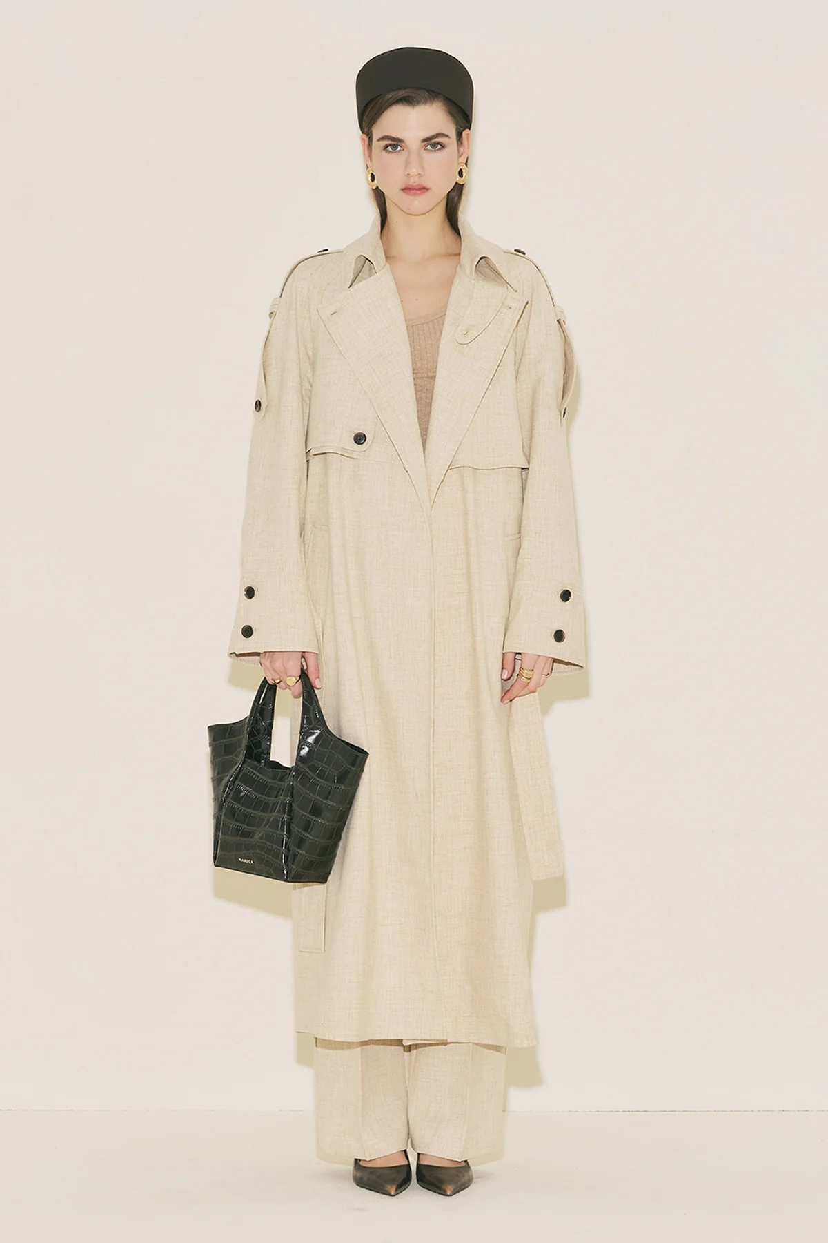 Limited Edition Wide Sleeve Trench Coat Beige - Image 2