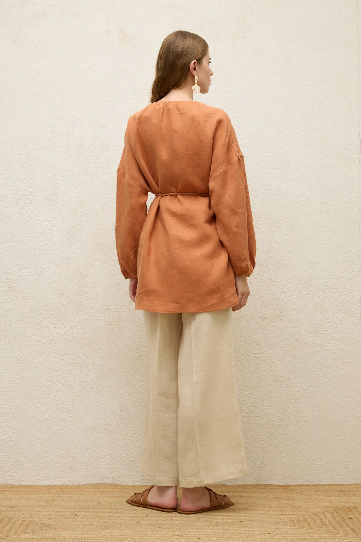 Linen Balloon Sleeve Shirt Tile - Image 8