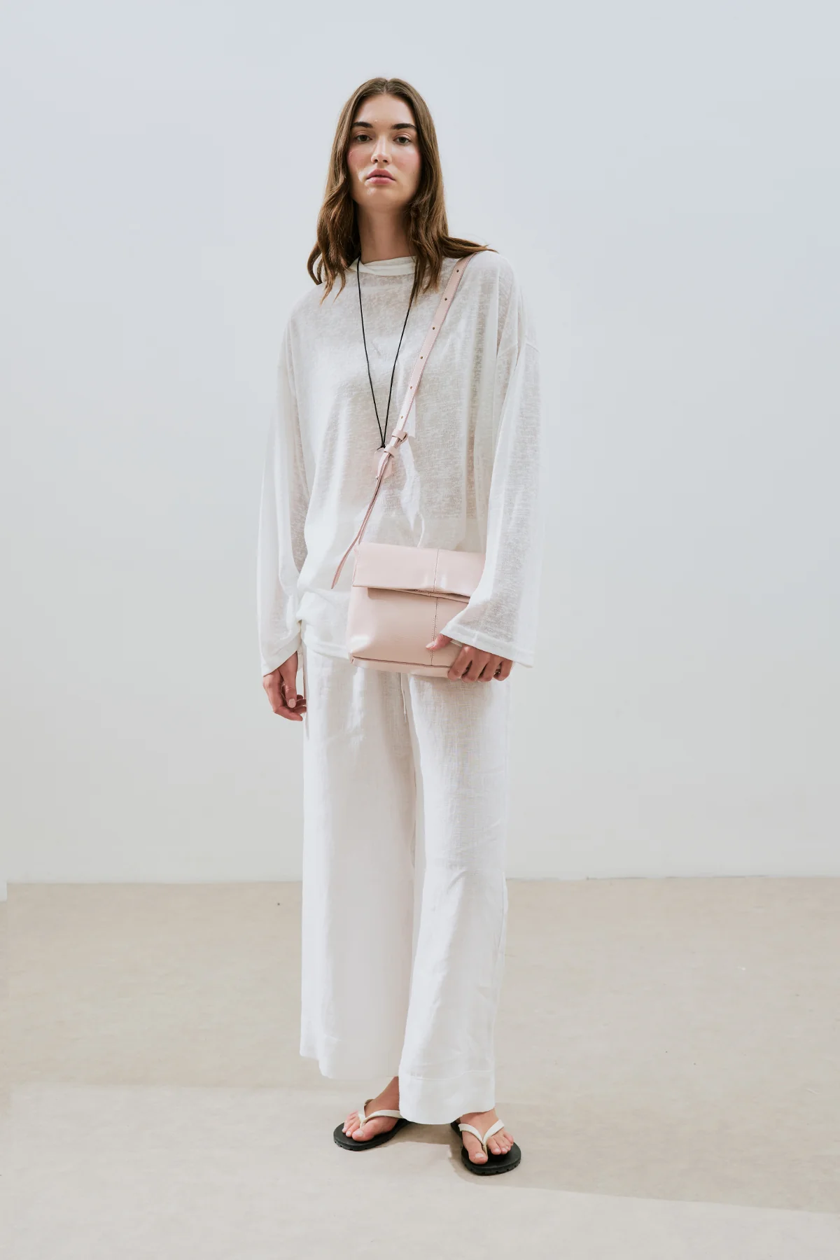 Linen Blend Blouse Ecru - Image 4