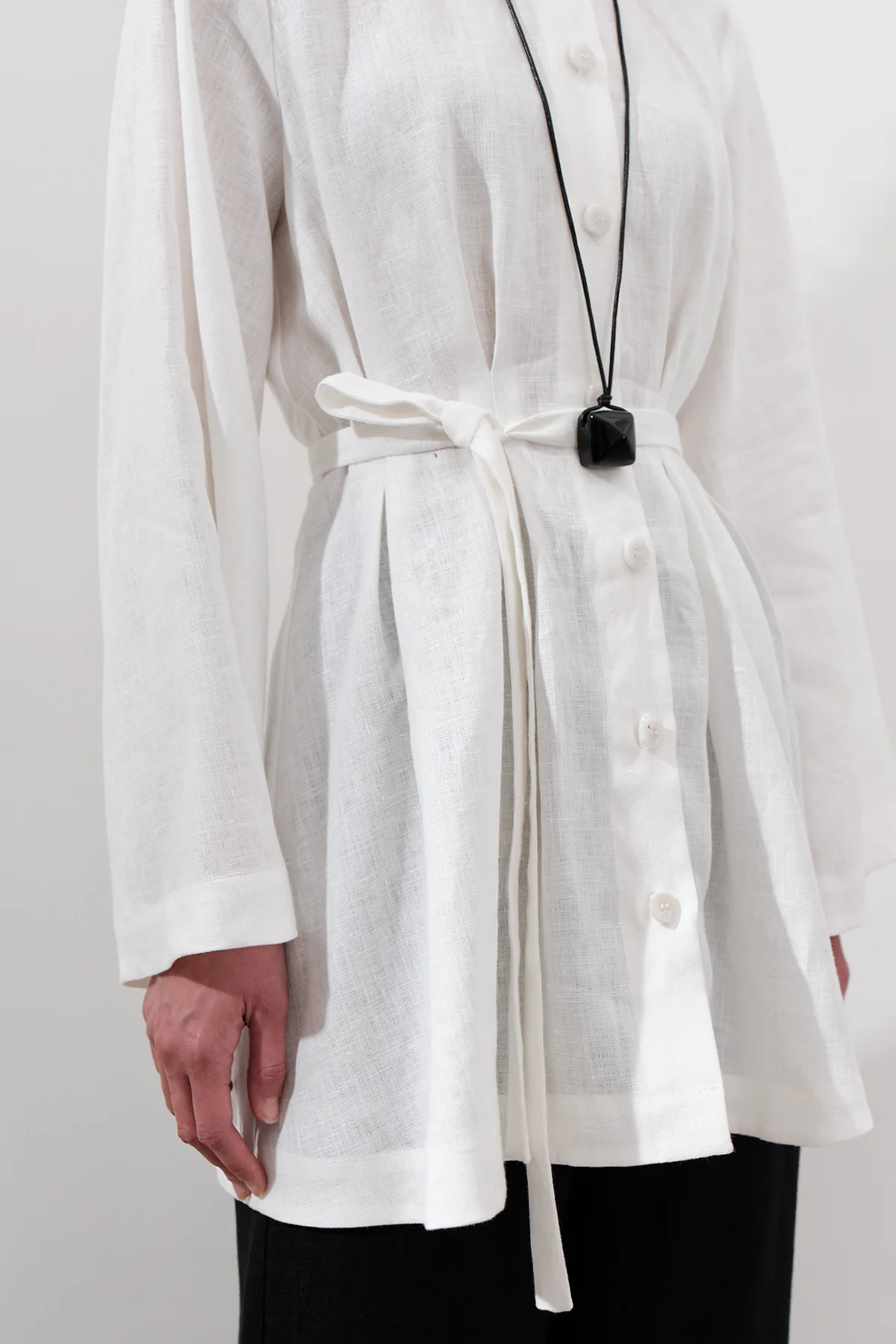 Linen Darted Tunic Ecru - Image 5