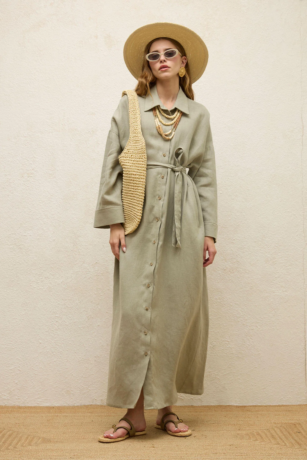 Linen Dress Pistachio - Image 2