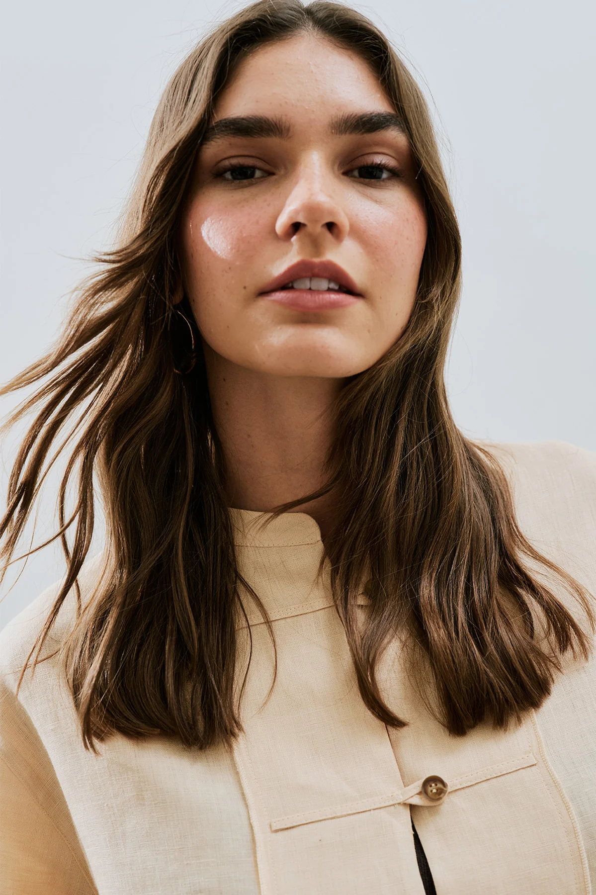 Linen Front Button Shirt Melon - Image 4