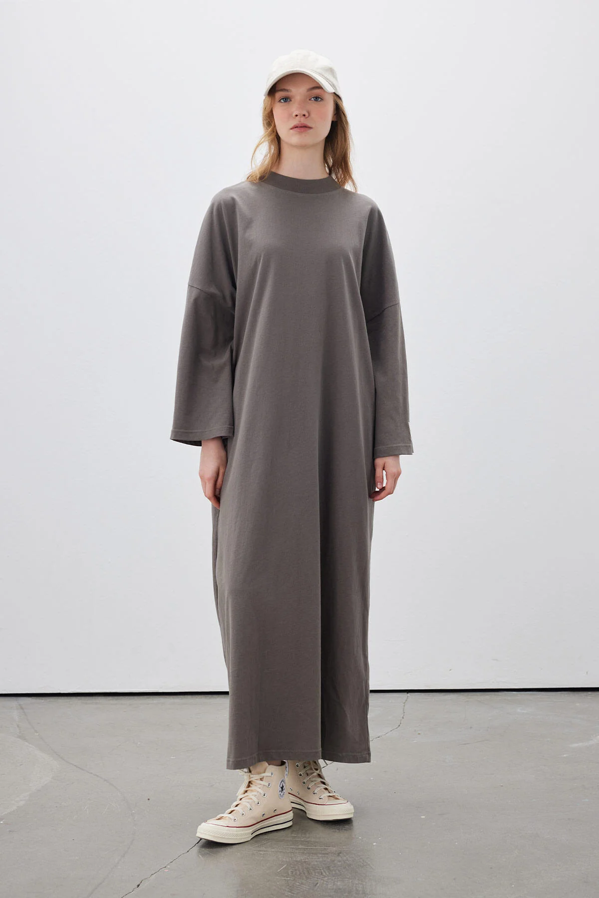 Long Oversized Dress Anthracite - Image 3