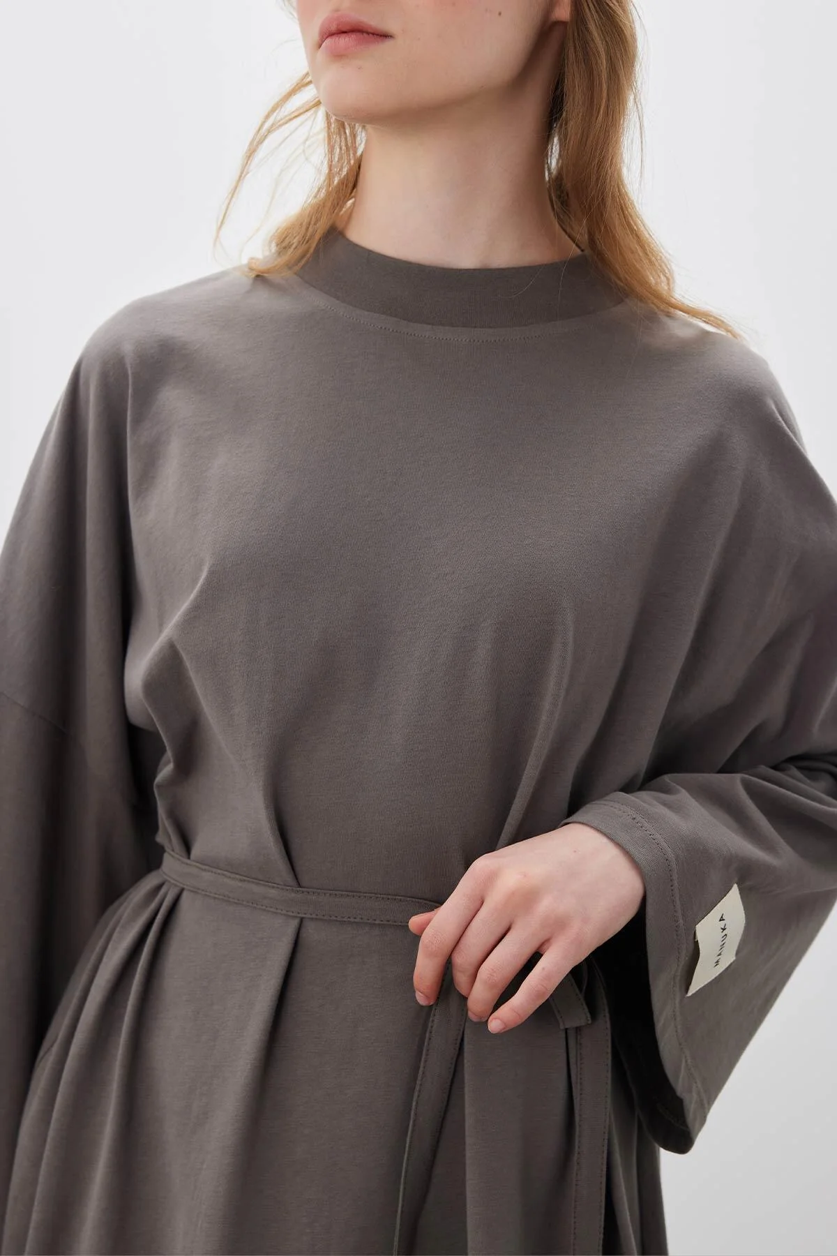 Long Oversized Dress Anthracite - Image 4