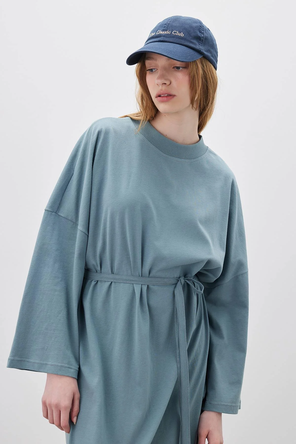 Long Oversized Dress Blue - Image 4