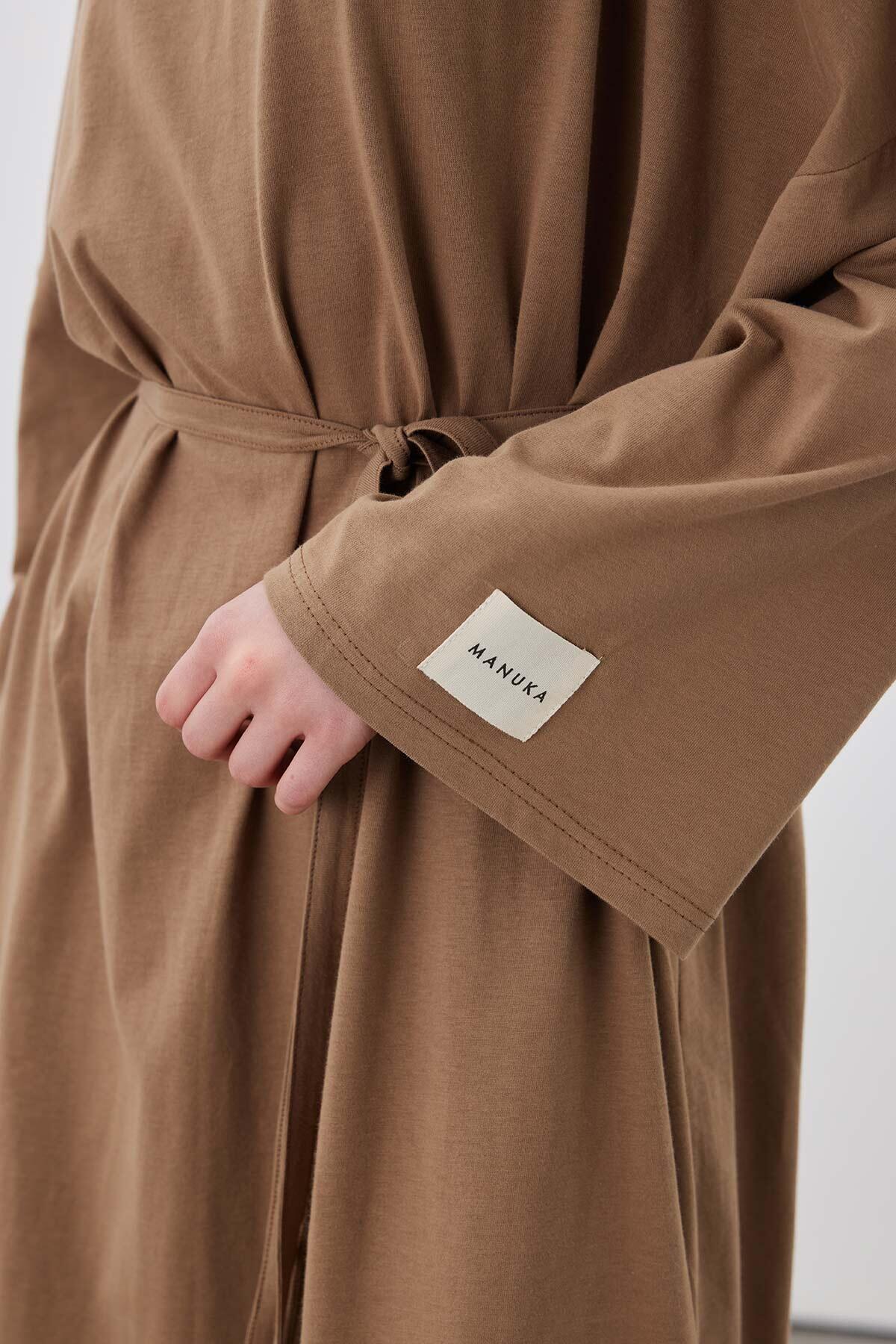 Long Oversized Dress Brown - Image 4