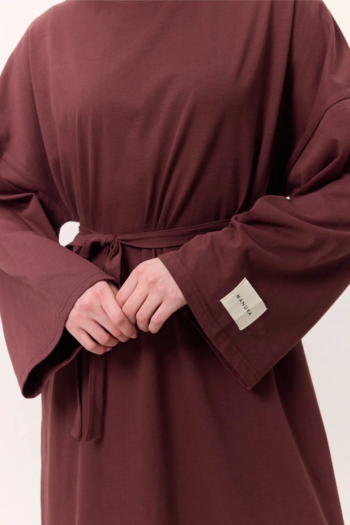 Long Oversized Dress Burgundy - Image 2