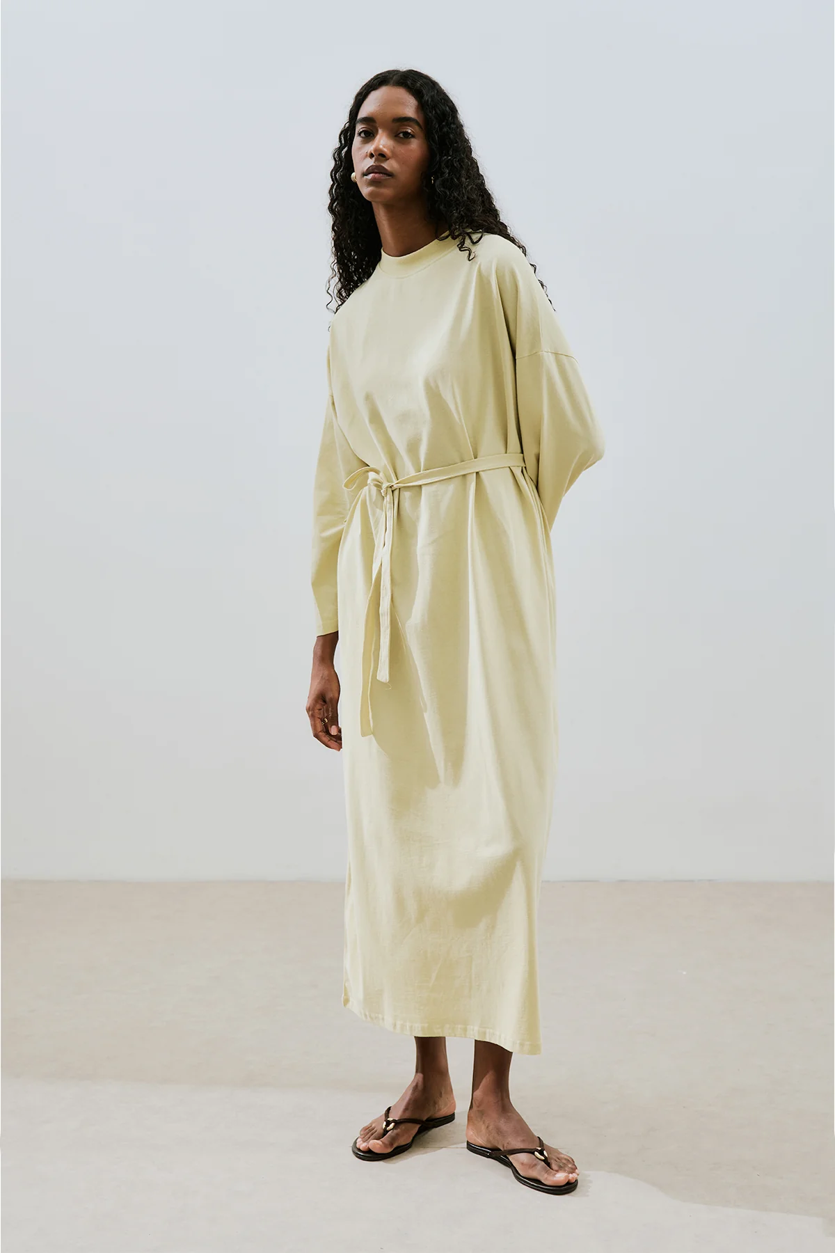 Long Oversized Dress Soft Yellow - Image 7