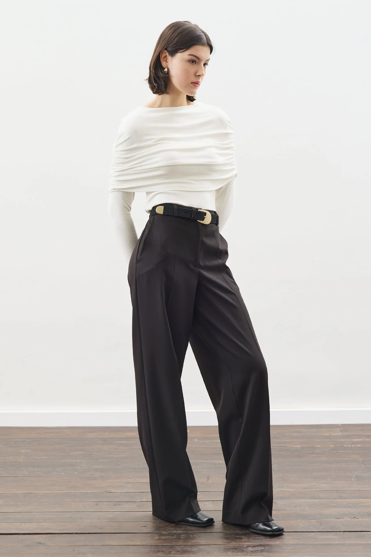 Long Straight Trousers Black - Image 2