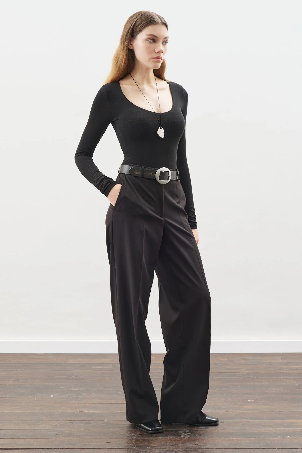Long Straight Trousers Black - Image 5