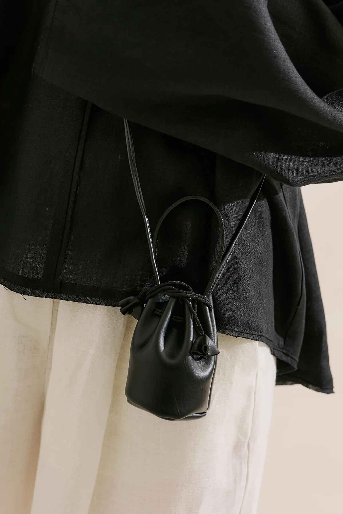 Lula Mini Ruched Bag Black