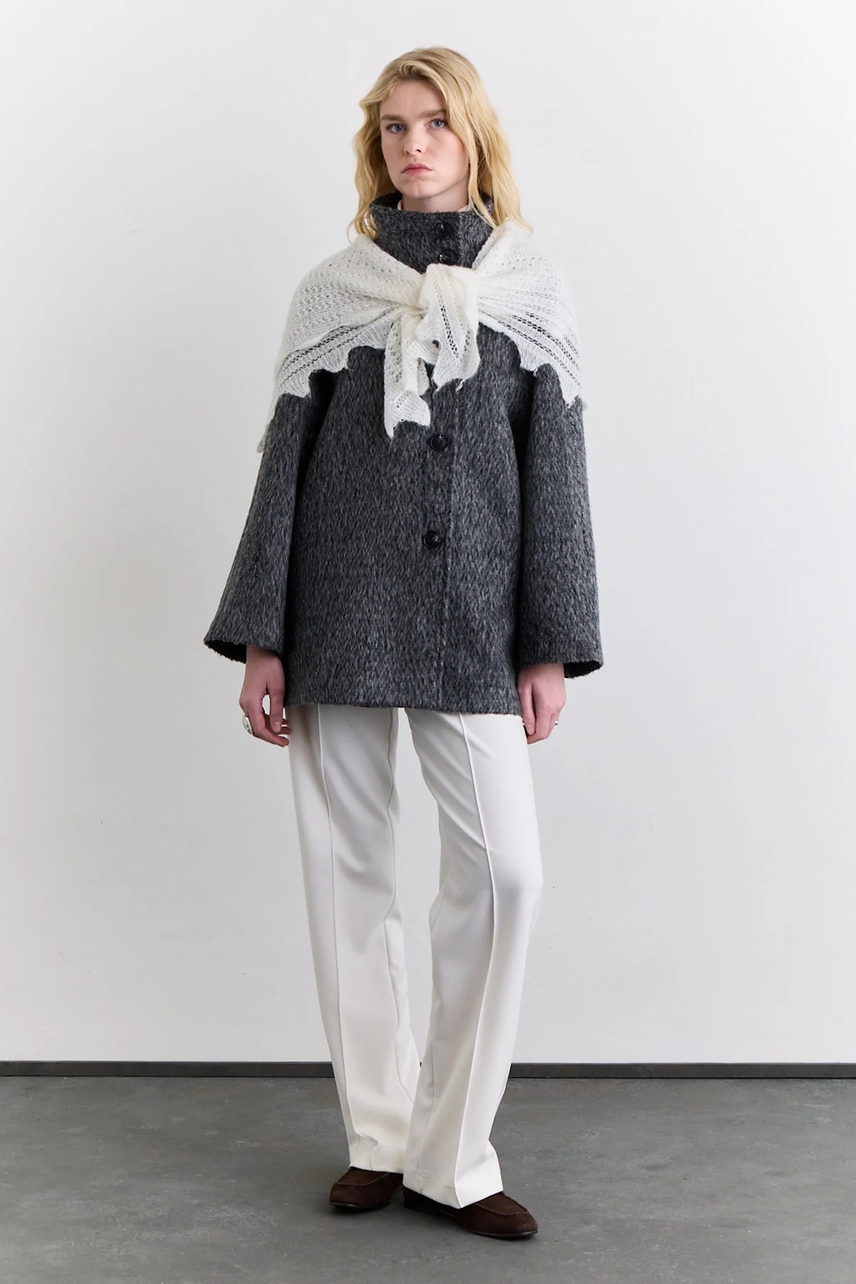 Mae Double Breasted Coat Anthracite