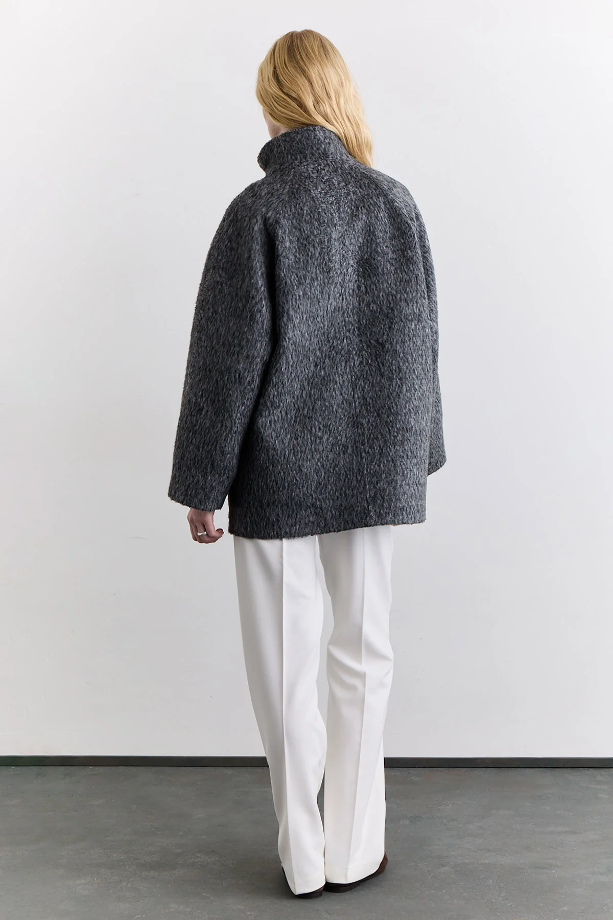 Mae Double Breasted Coat Anthracite - Image 7
