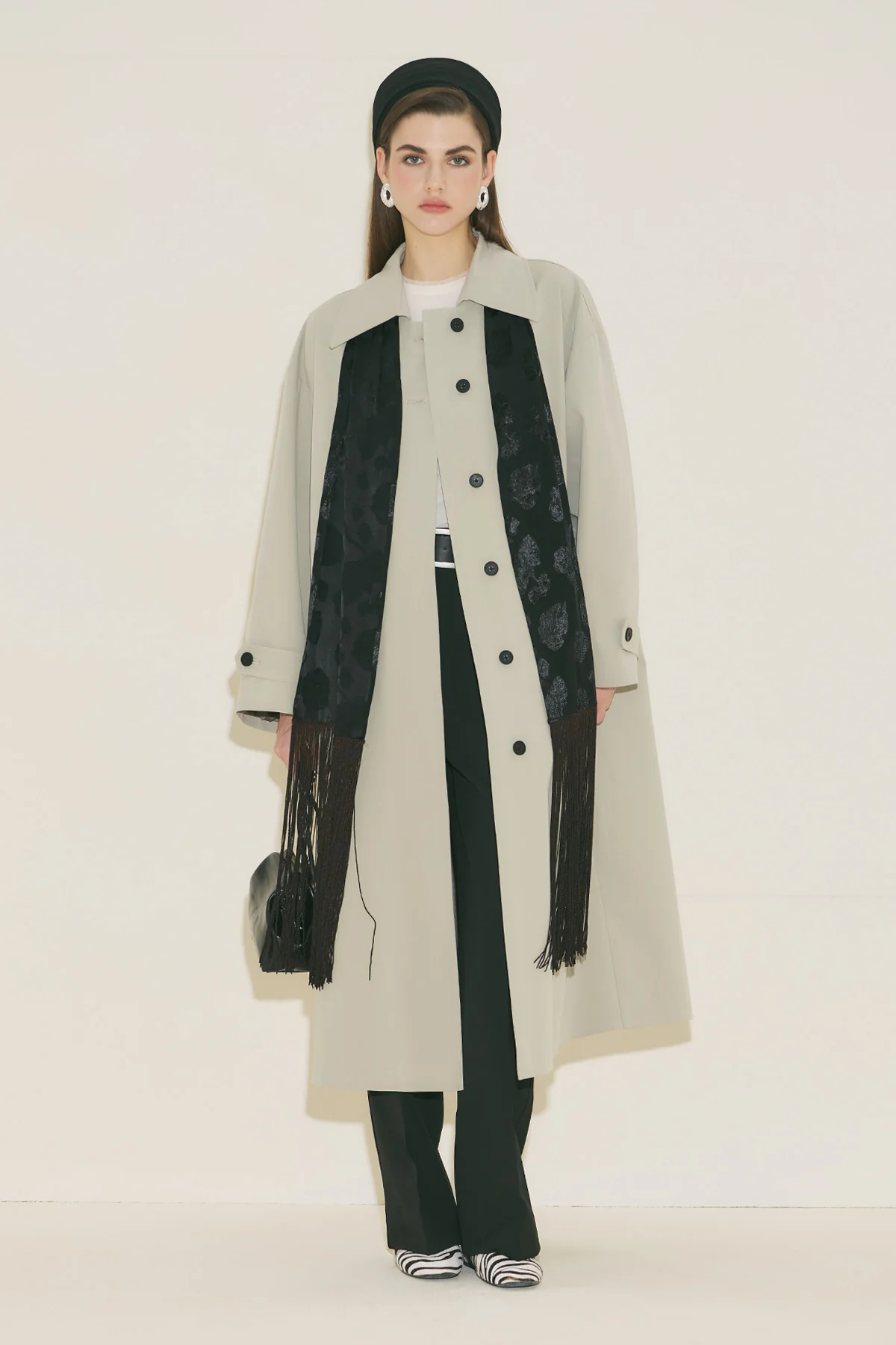 Malene Buttoned Trench Coat Green