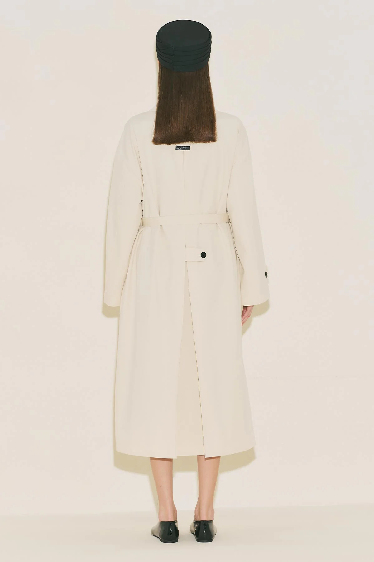 Malene Buttoned Trench Coat Vanilla - Image 12