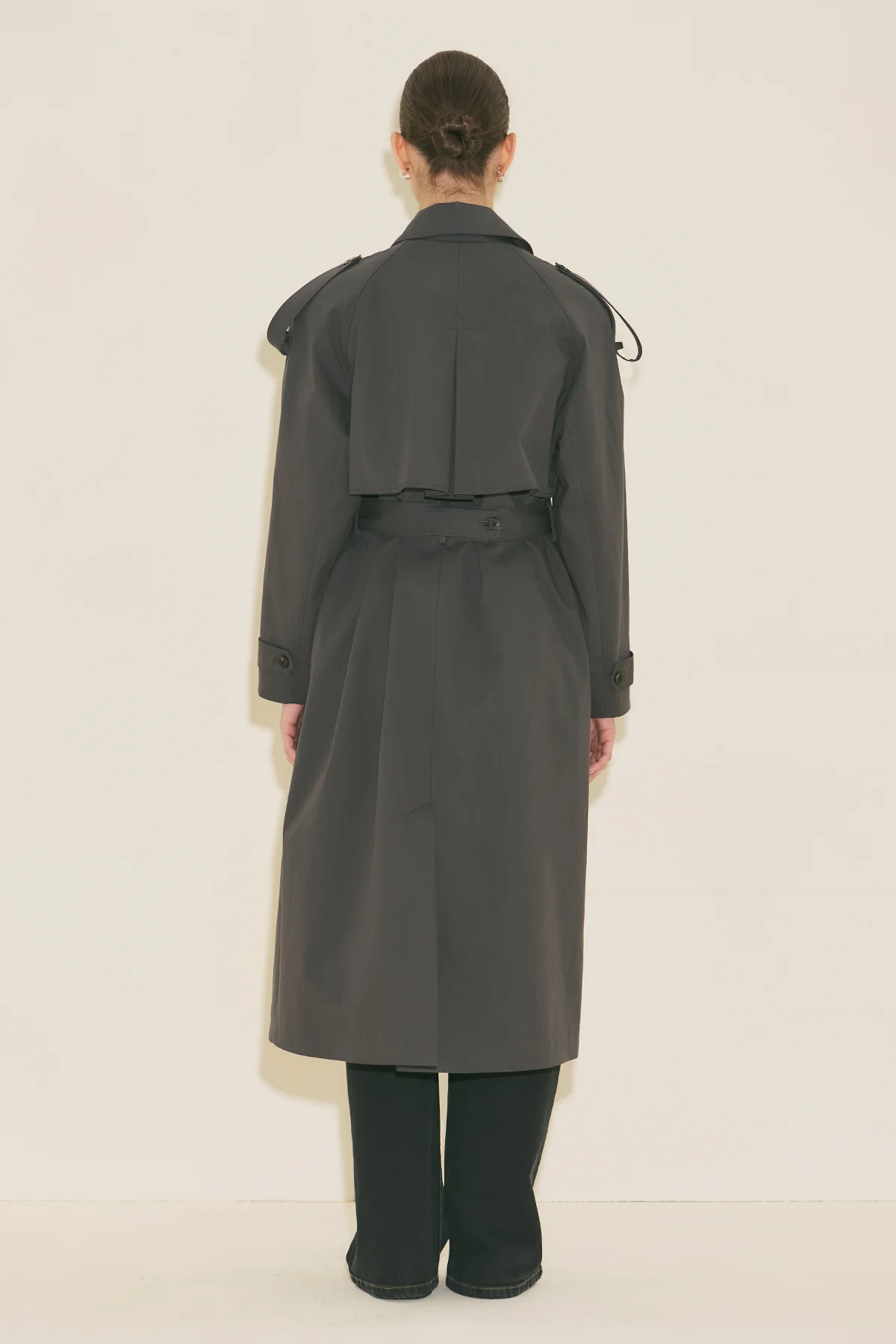 Malia Double Collar Trench Coat Anthracite - Image 16