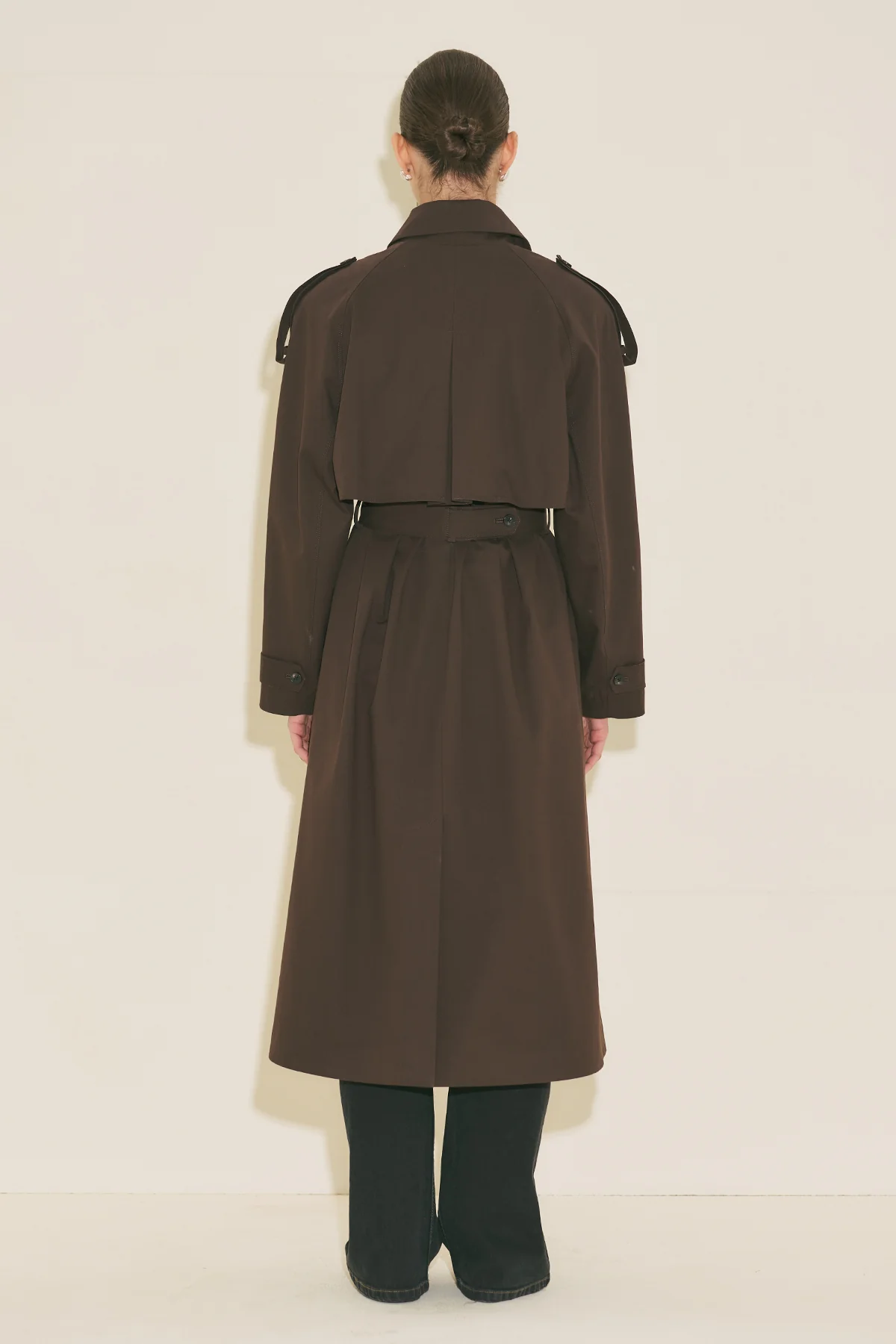 Malia Double Collar Trench Coat Brown - Image 8