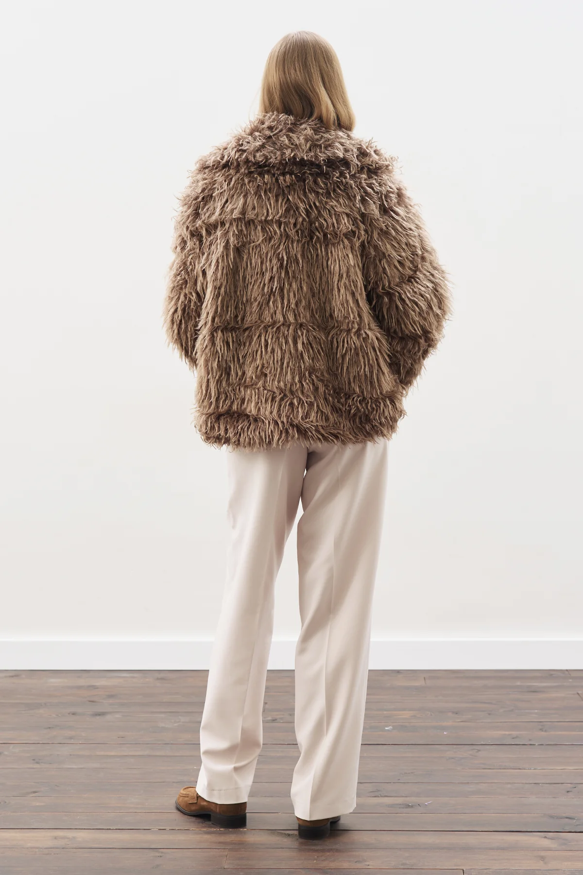 Mara Faux Fur Jacket Brown - Image 4