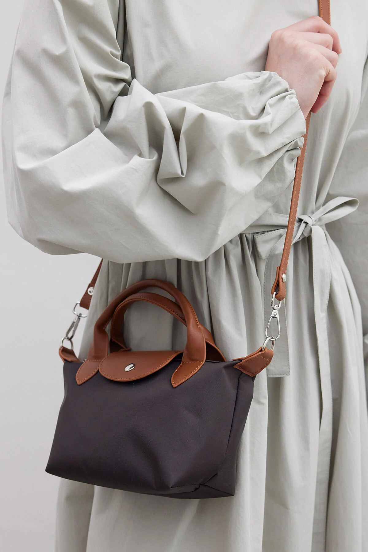 Mari Small Shopper Bag Dark Brown - Image 3