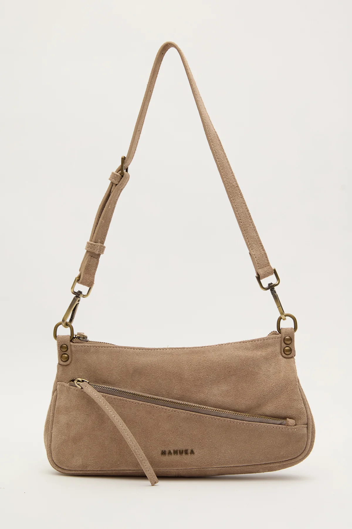Mari Suede Baguette Bag Sand - Image 4