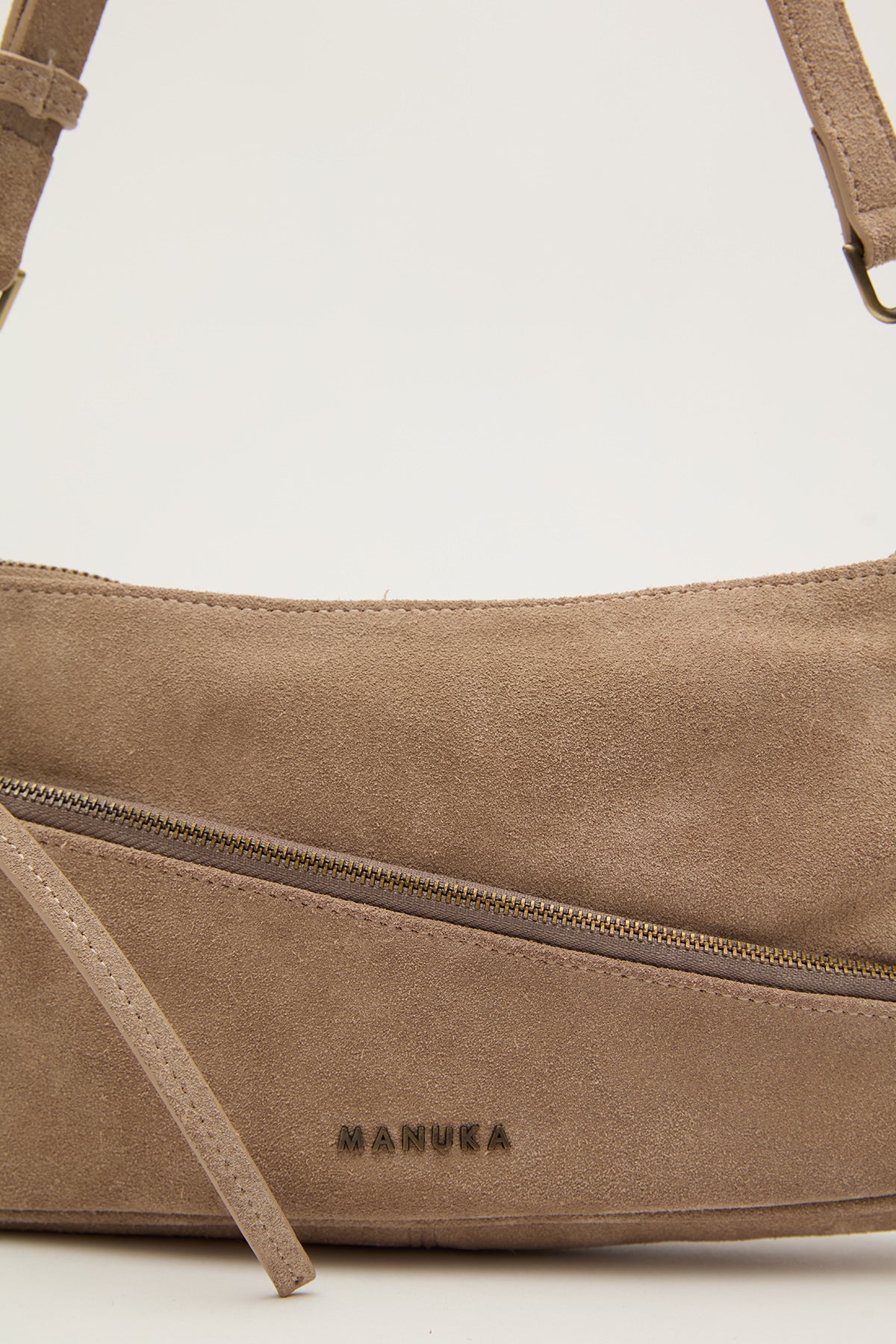 Mari Suede Baguette Bag Sand - Image 5