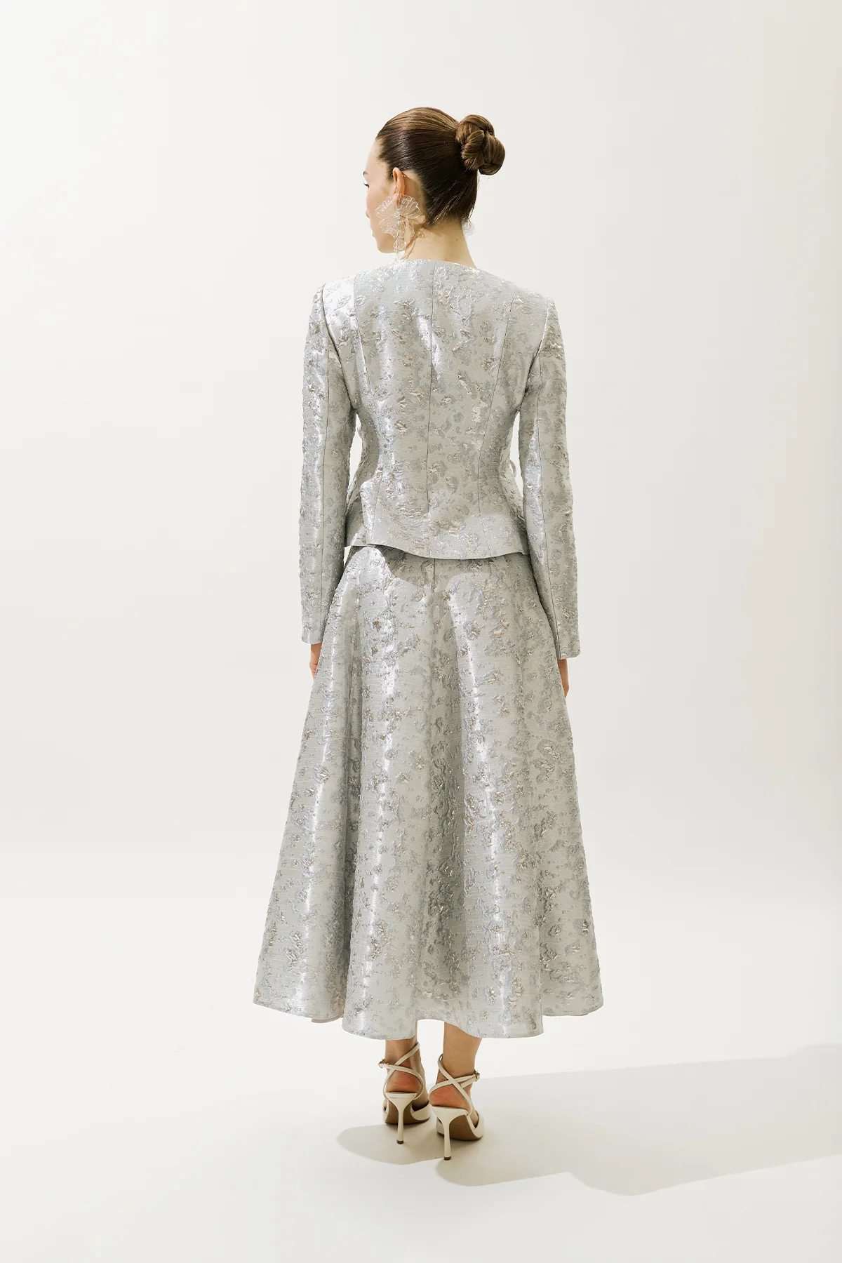 Mary Jacquard Evening Blazer Blue - Image 8