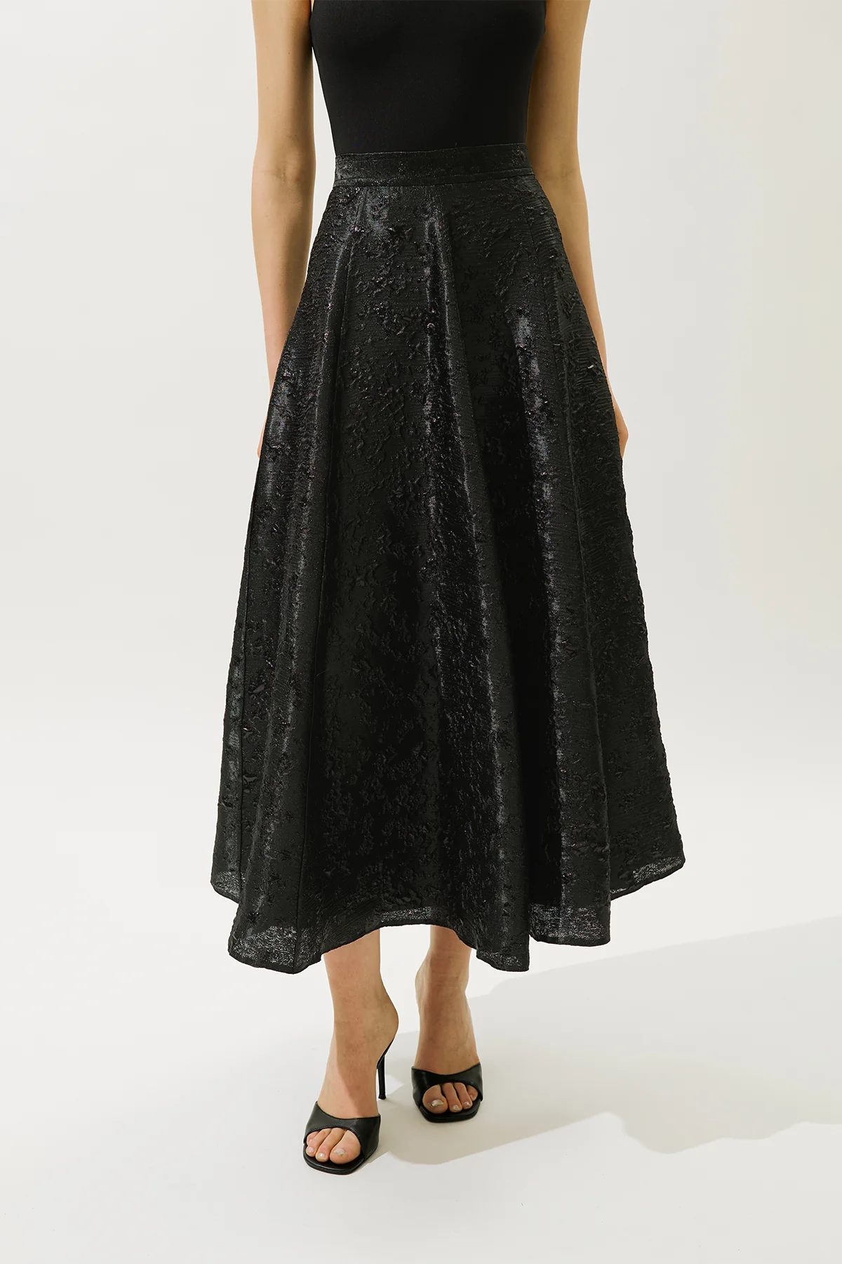 Mary Jacquard Evening Skirt Black - Image 5