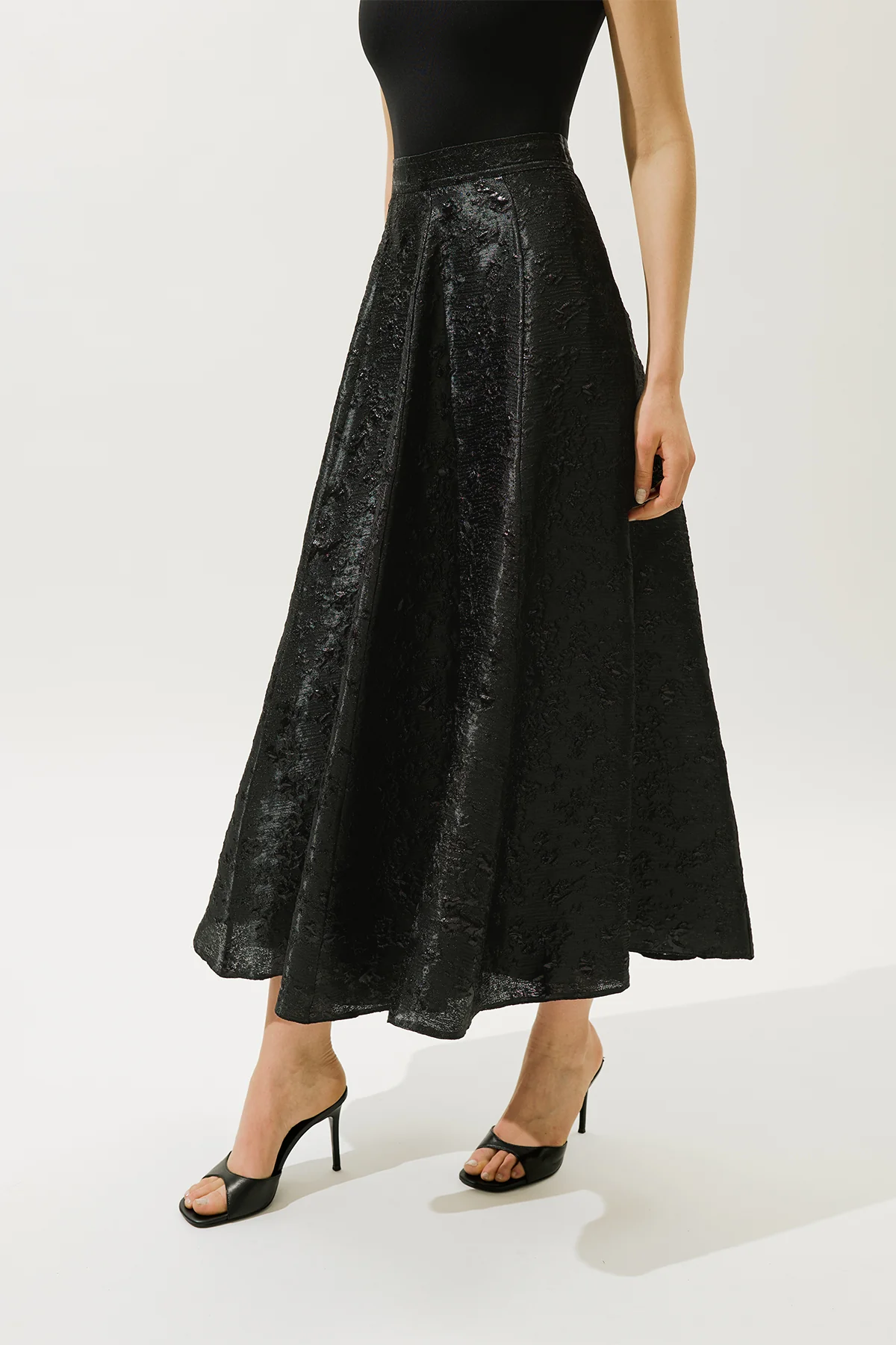 Mary Jacquard Evening Skirt Black - Image 6