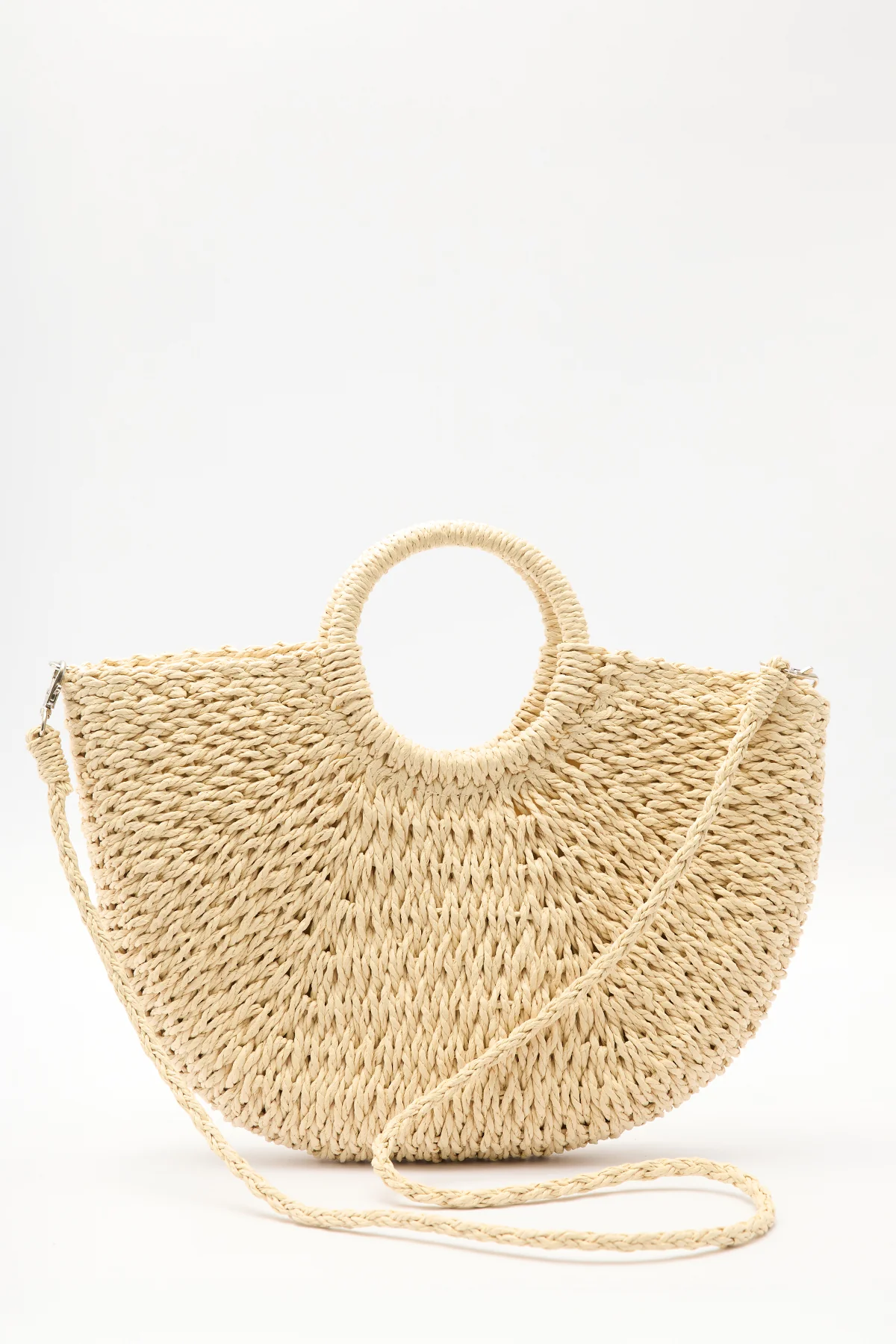 Medium Woven Handbag Beige - Image 3