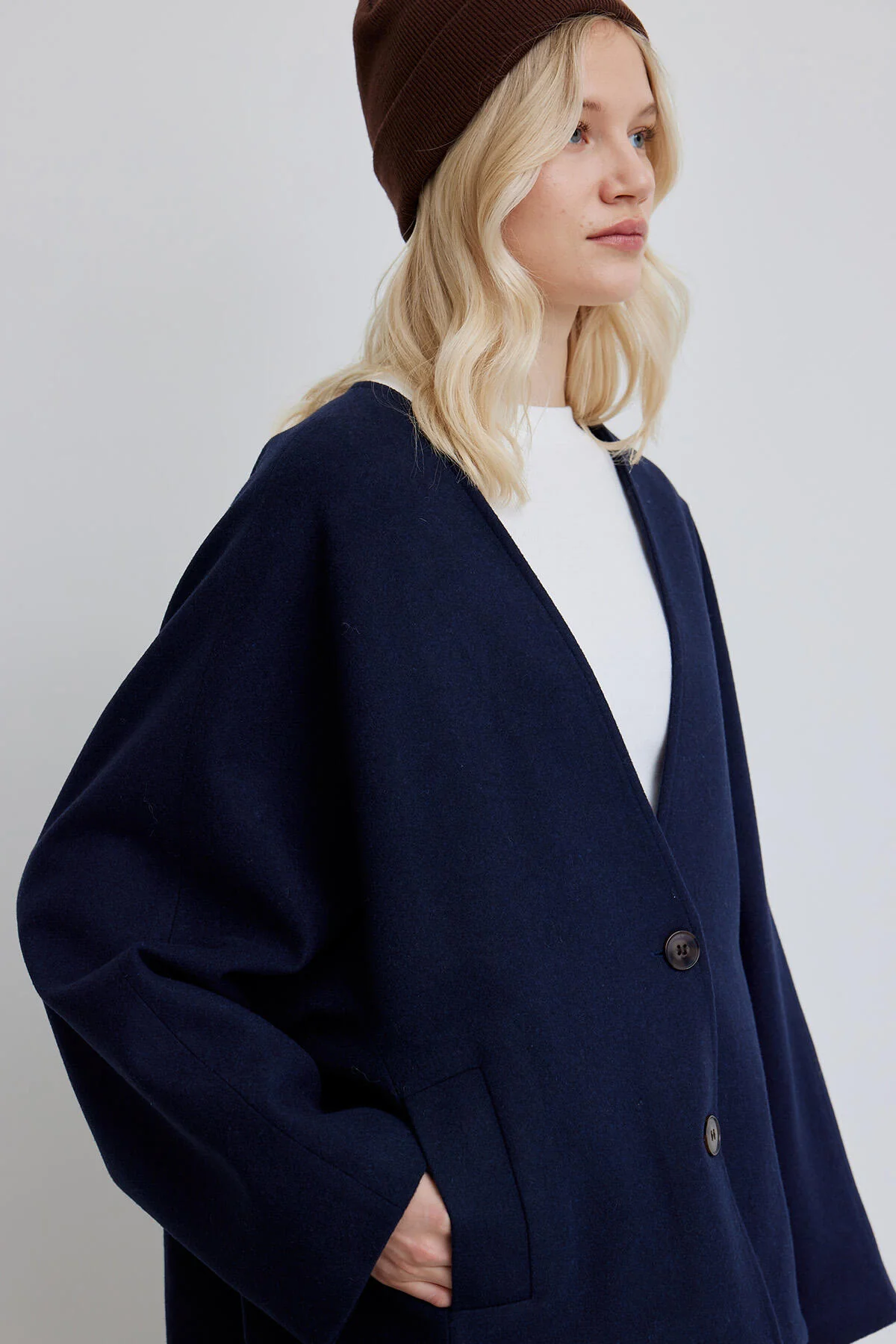 Milana Cachet Coat Navy Blue - Image 2