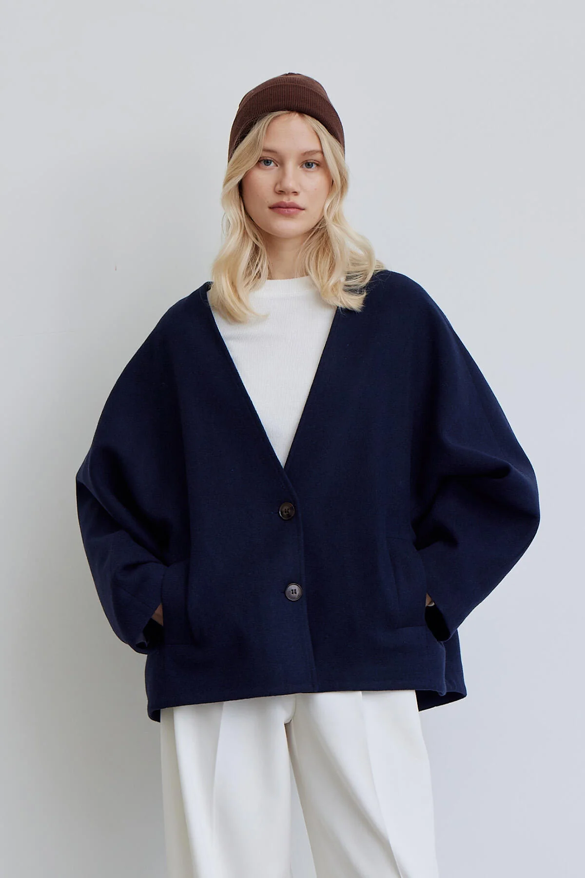 Milana Cachet Coat Navy Blue - Image 3