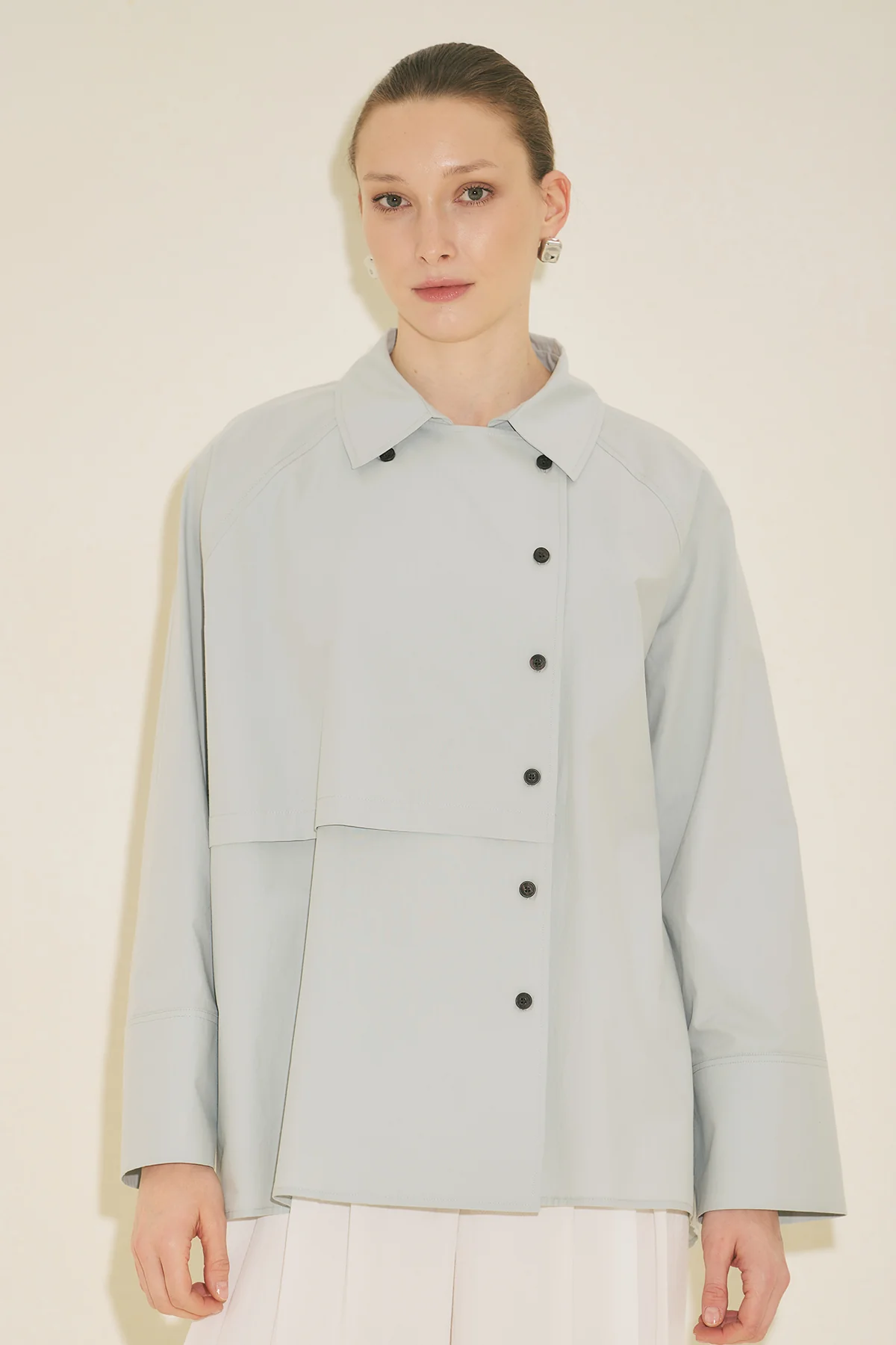 Milo Double Breasted Shirt Blue - Image 15