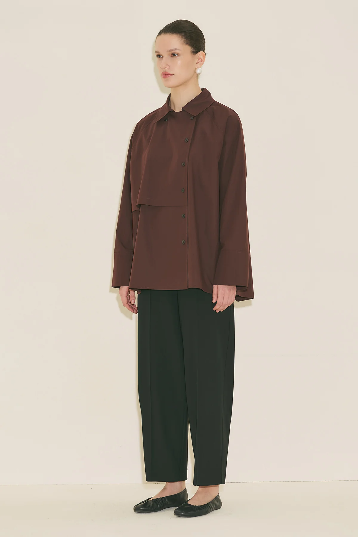Milo Double Breasted Shirt Burgundy - Image 15
