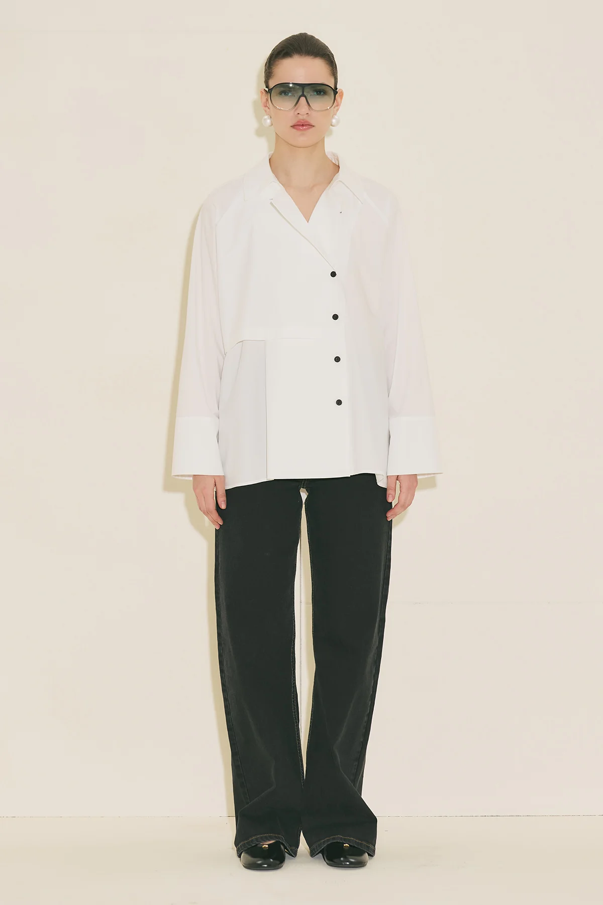 Milo Double Breasted Shirt Ecru - Image 10