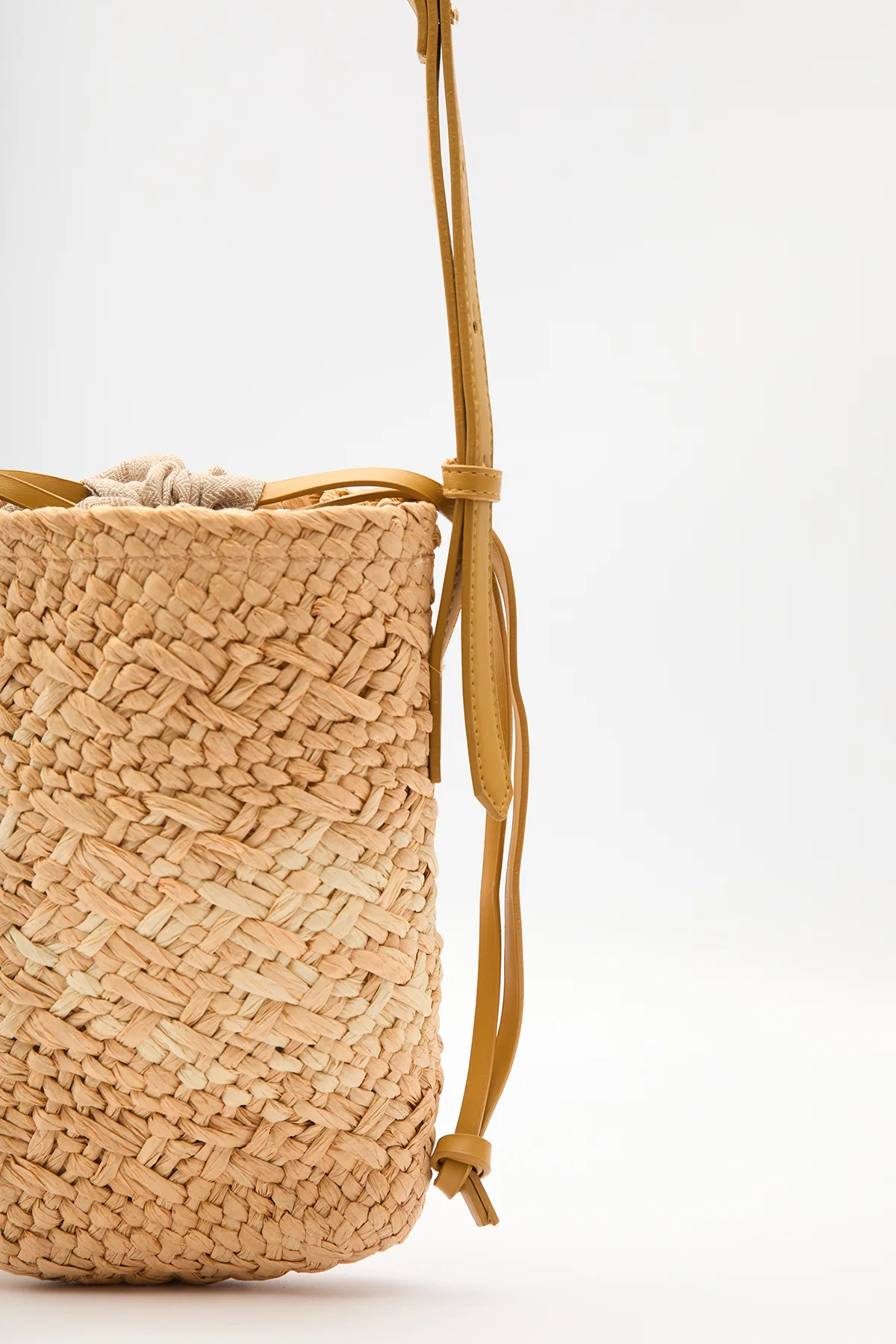 Mini Straw Basket Bag Beige - Image 5