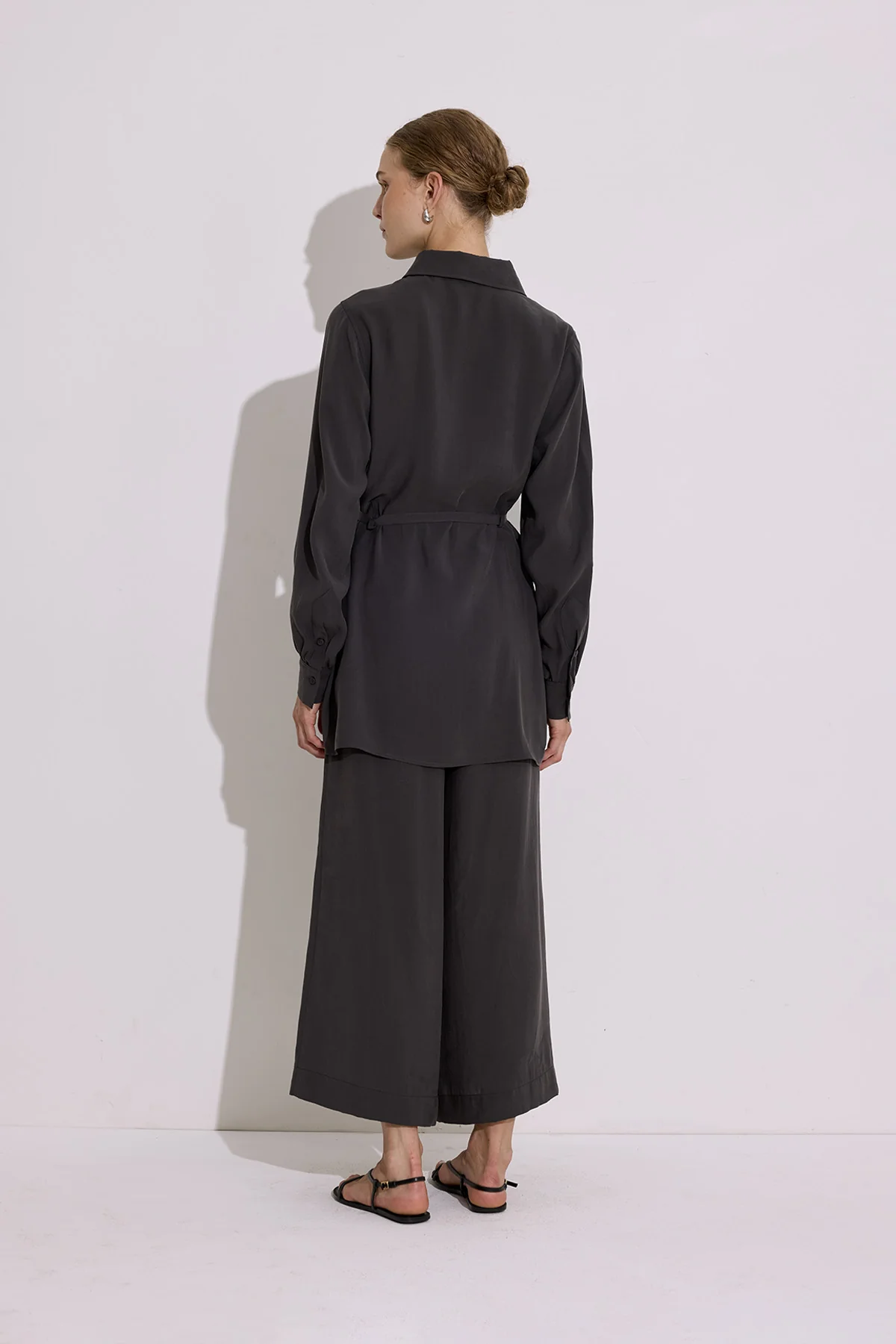 Modal Belted Shirt Anthracite - Image 6